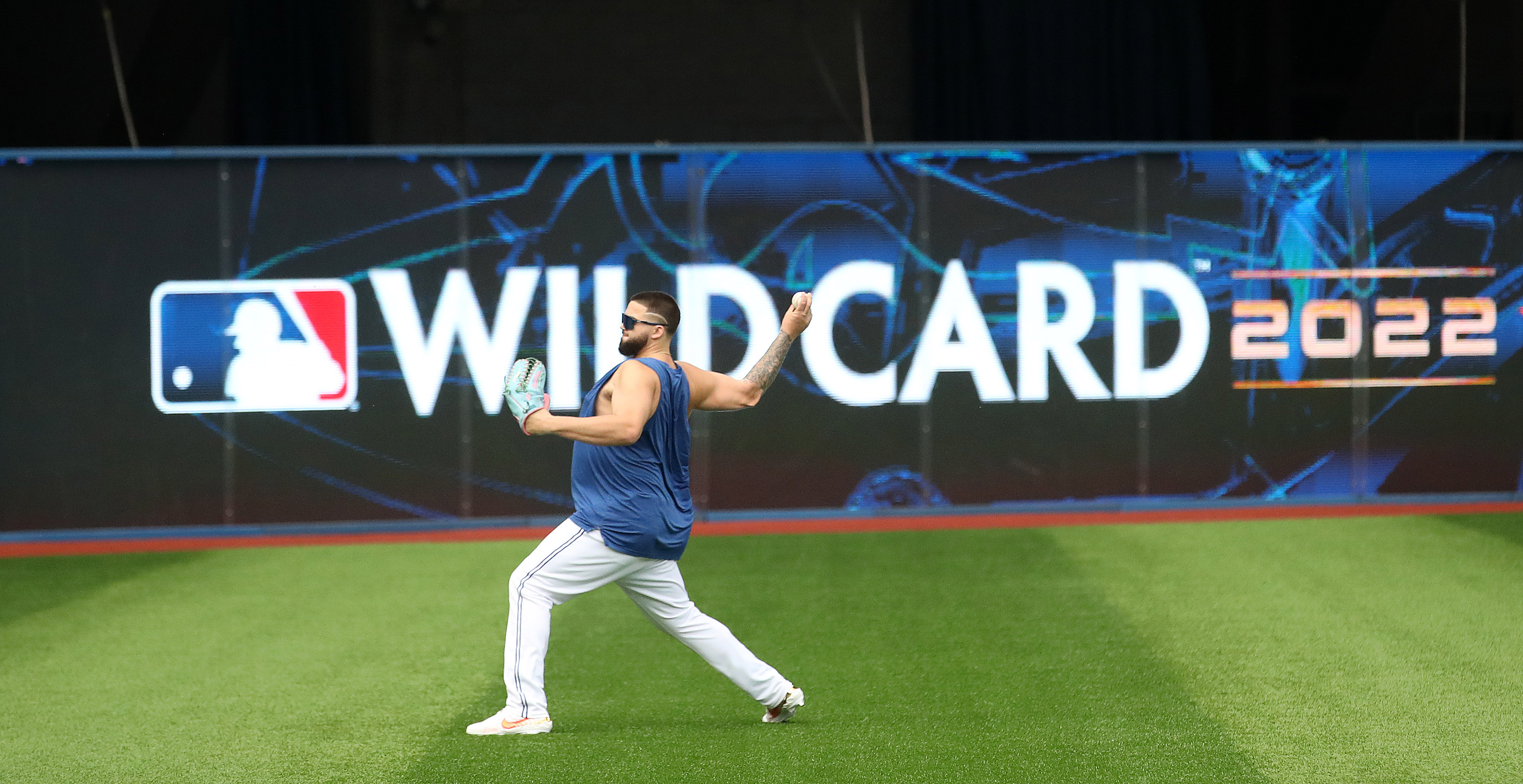 Toronto Blue Jays and the Seattle Mariners practice on the eve of their American League Wild Card series