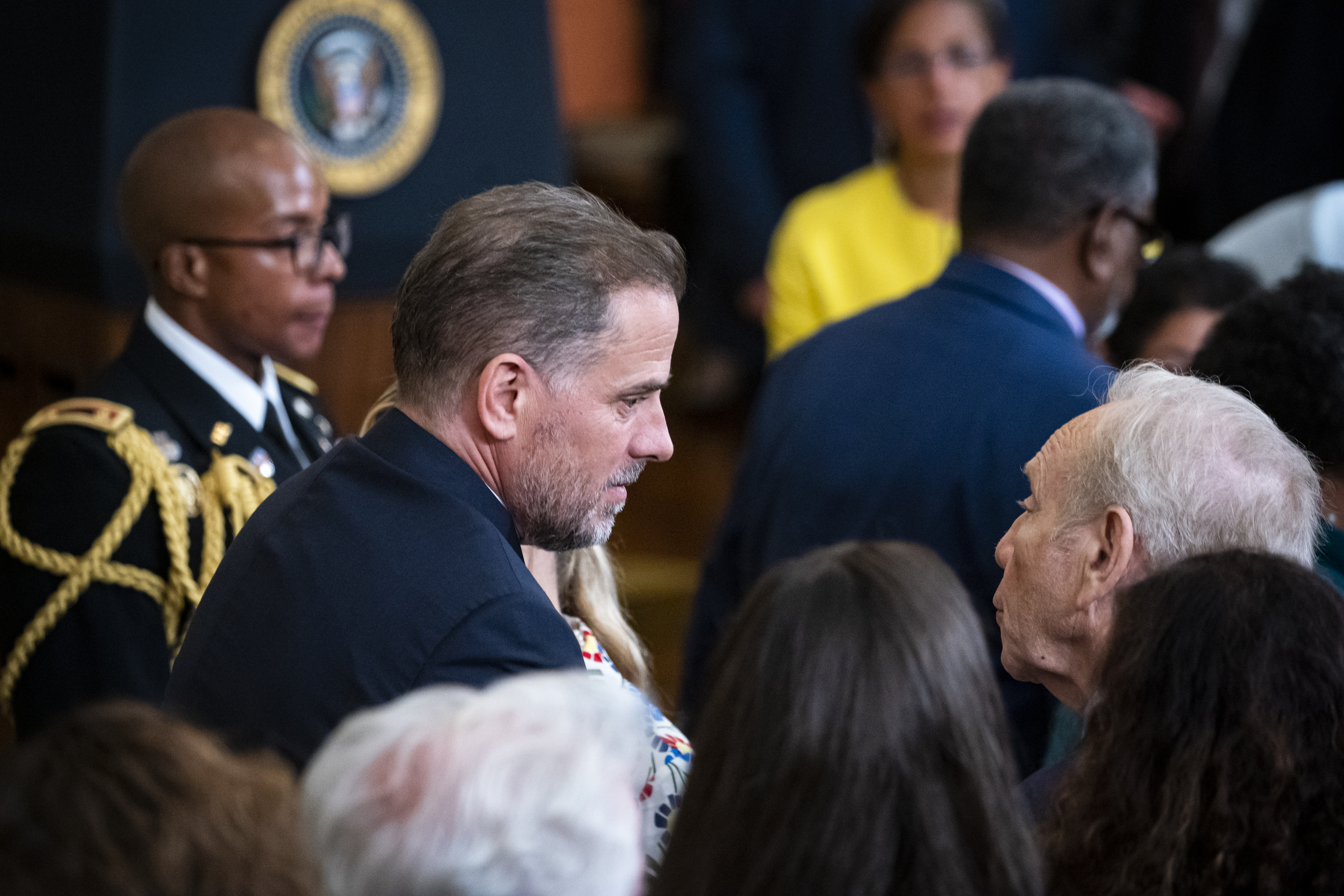 Hunter Biden attends a ceremony in the East Room of the White House on July 7, 2022.