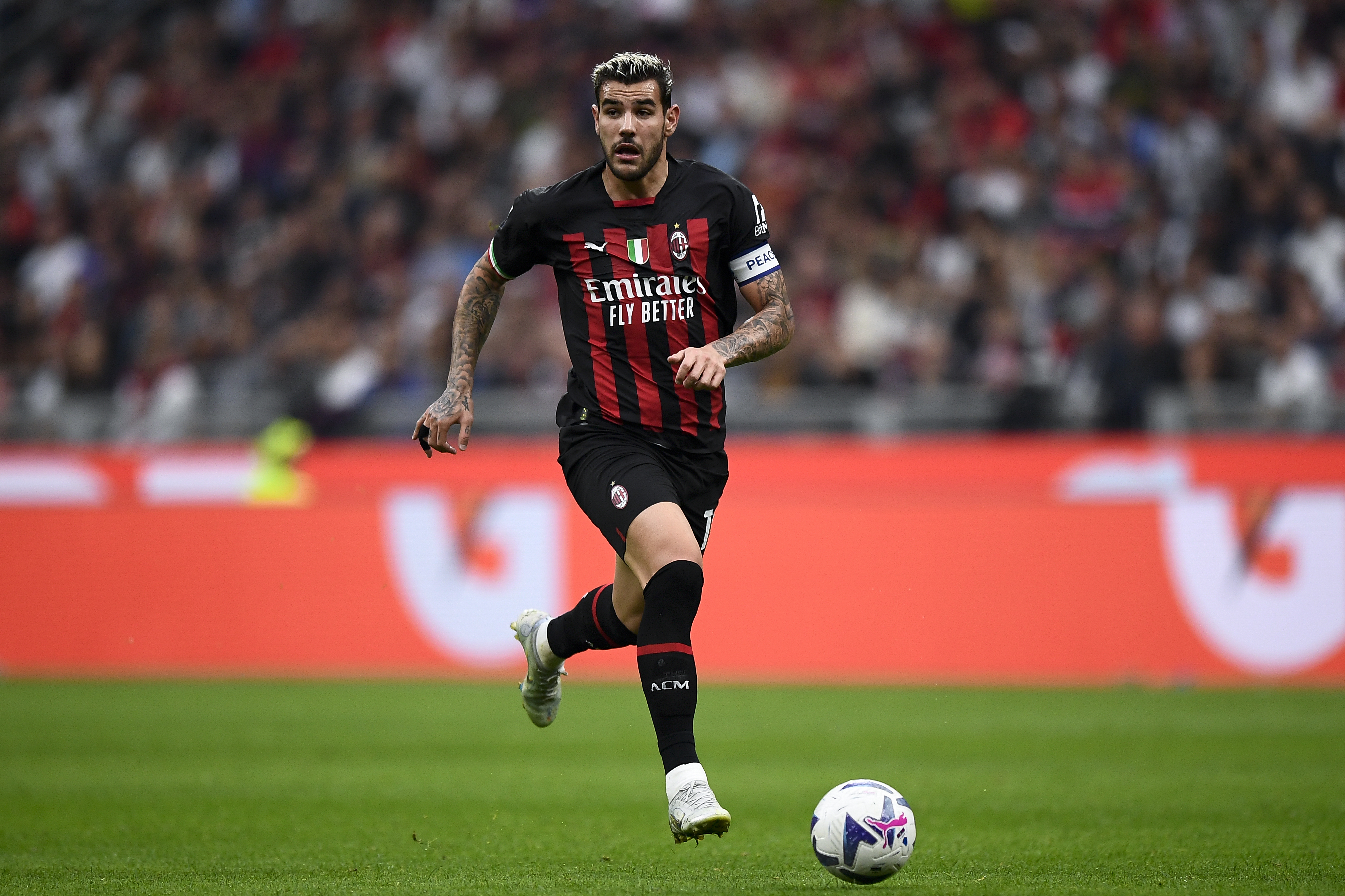 Theo Hernandez of AC Milan in action during the Serie A...