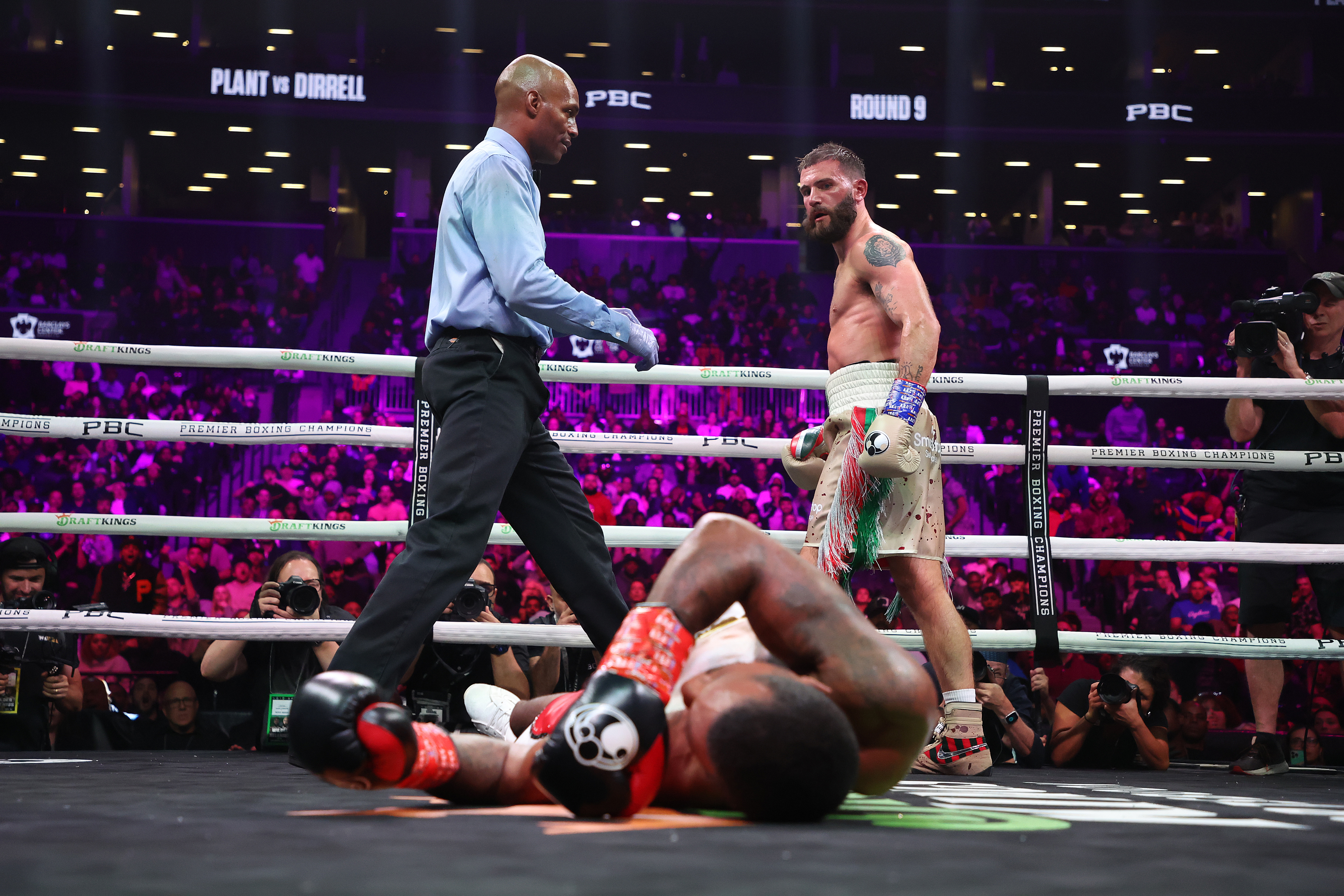 Caleb Plant scored a vicious knockout over Anthony Dirrell 