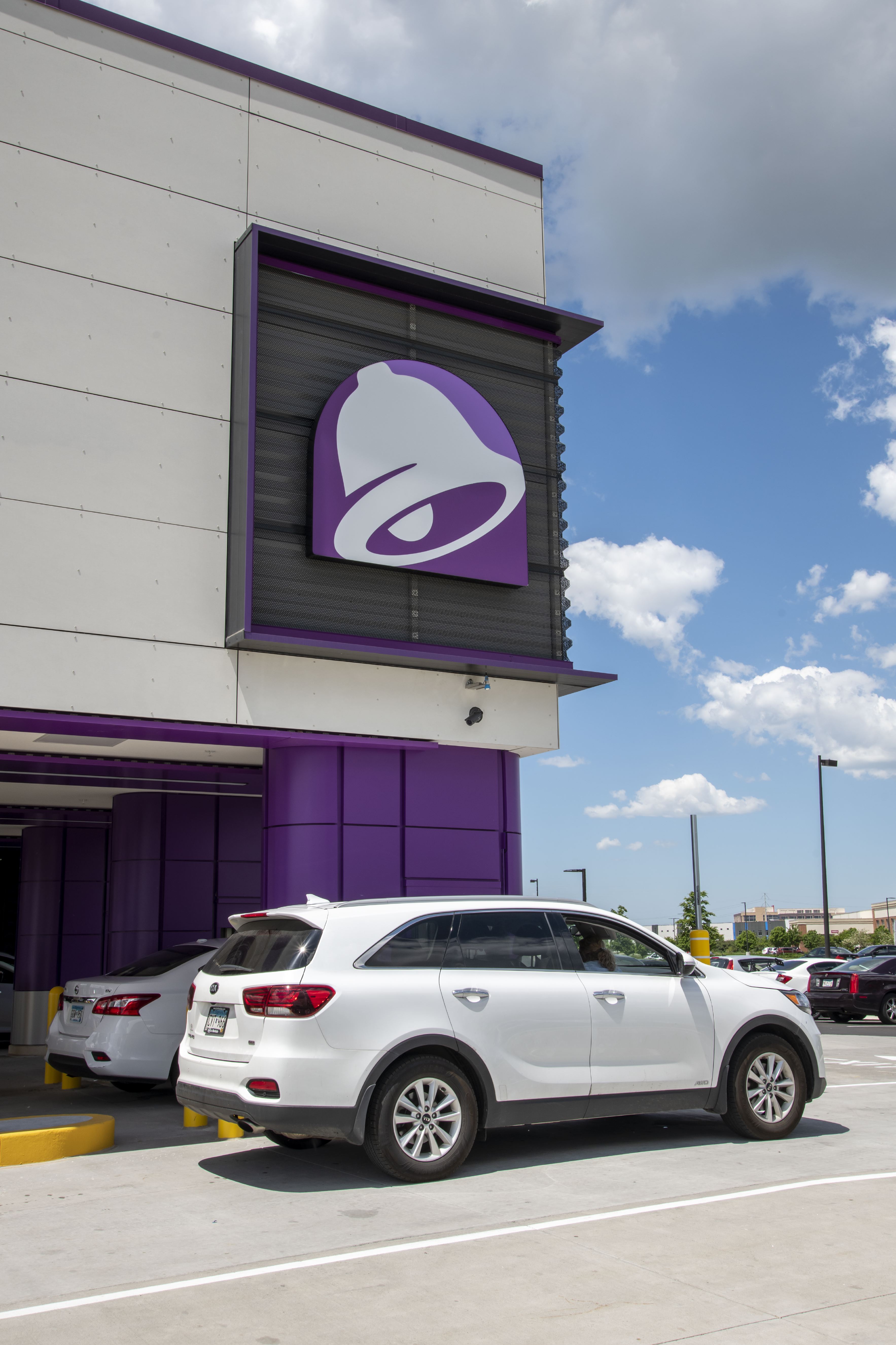 Two story Taco Bell Defy is the first-of-its-kind restaurant that has multiple drive-thru lanes and uses a proprietary lift system to deliver food