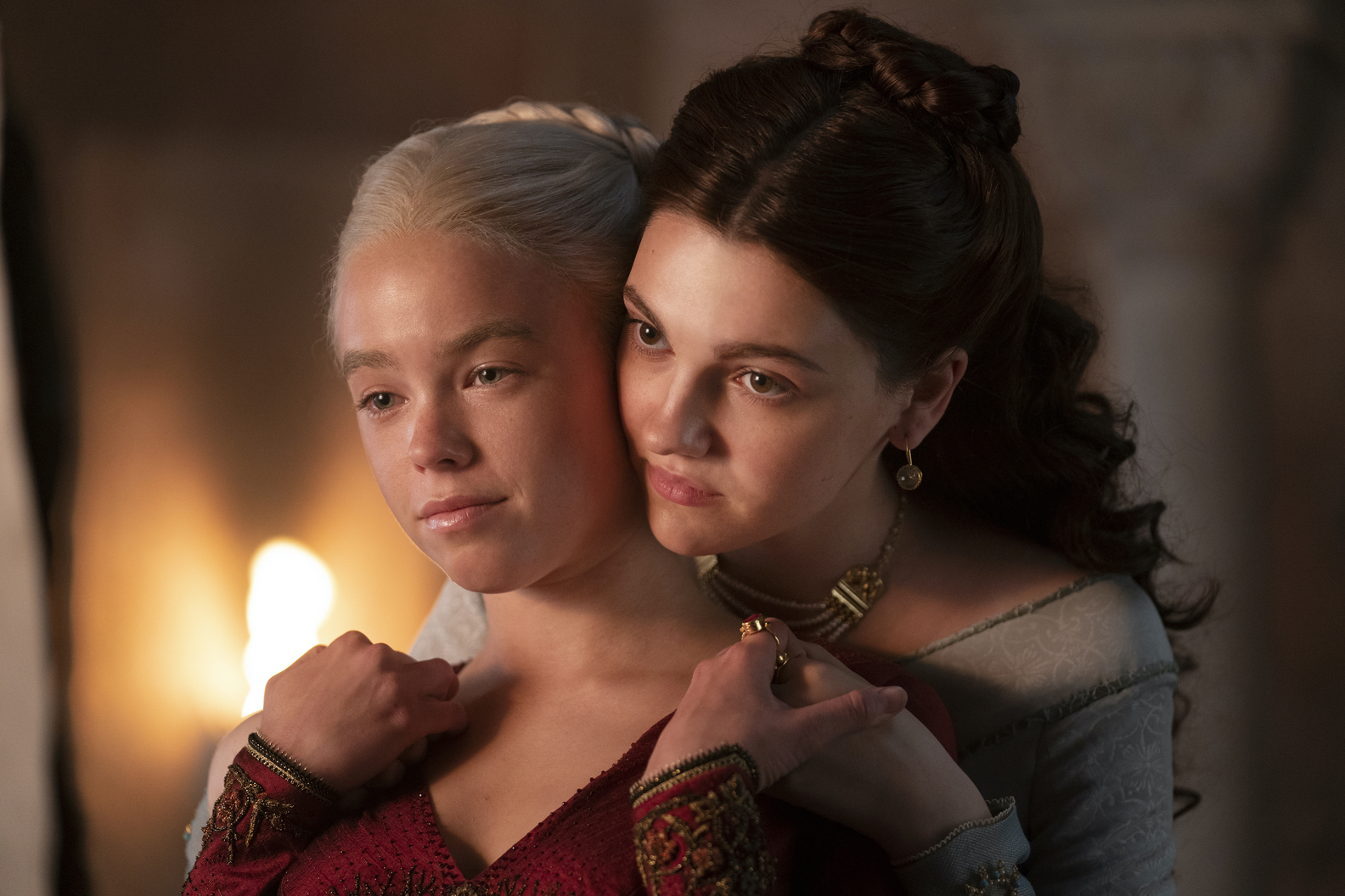 Milly Alcock as Young Rhaenyra and Emily Carey as Young Alicent in a still from Game of Thrones: House of the Dragon