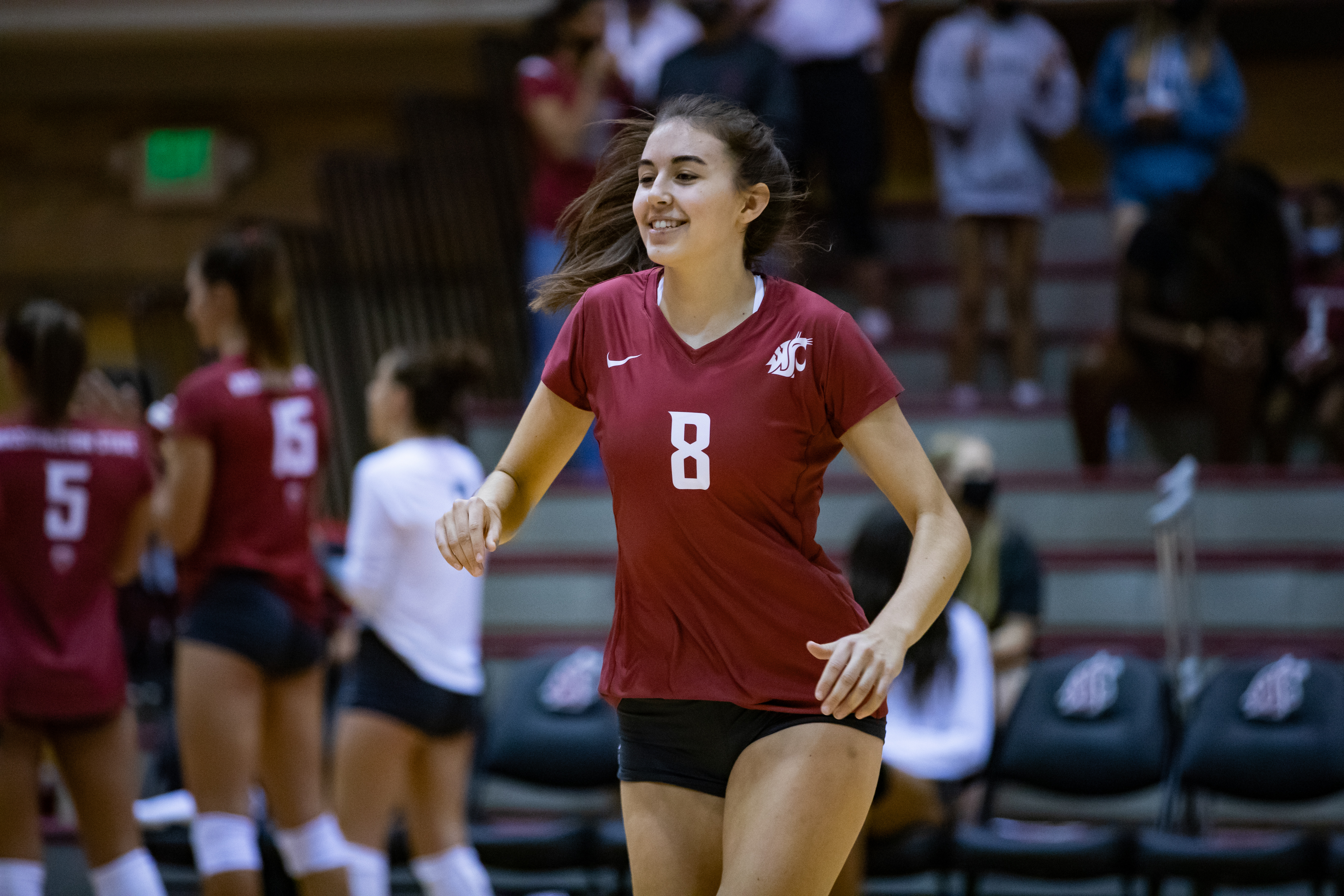PULLMAN, WA - September 9: Washington State women’s volleyball team defeat Long Beach State University in three sets at Bohler Gymnasium