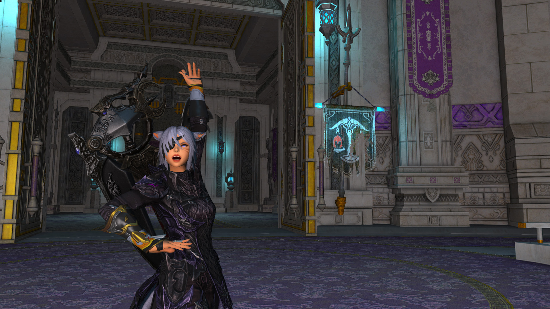 A player’s character stands in front of the entrance to a Variant Dungeon in Final Fantasy XIV.