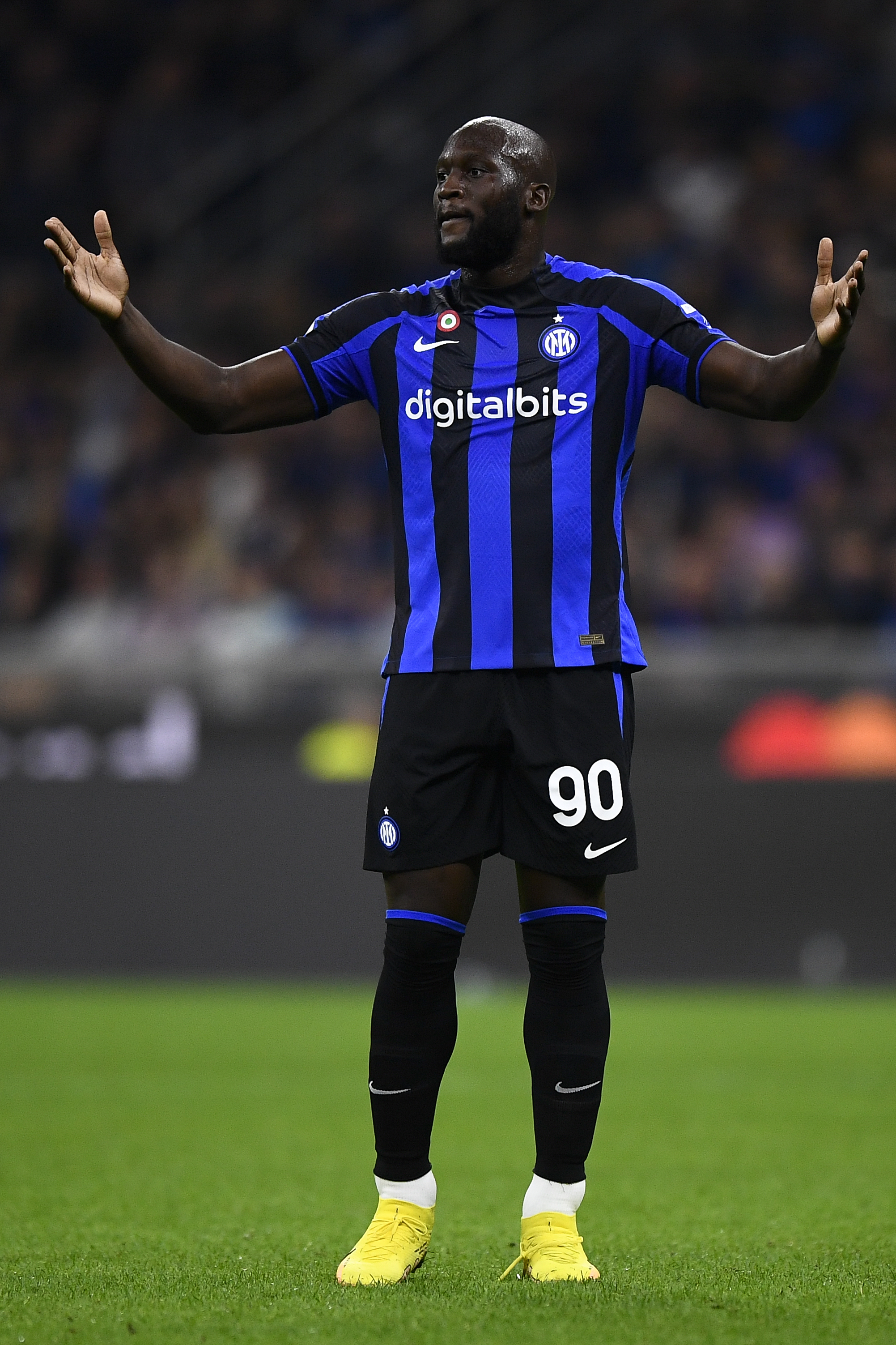 Romelu Lukaku of FC Internazionale reacts during the Serie A...