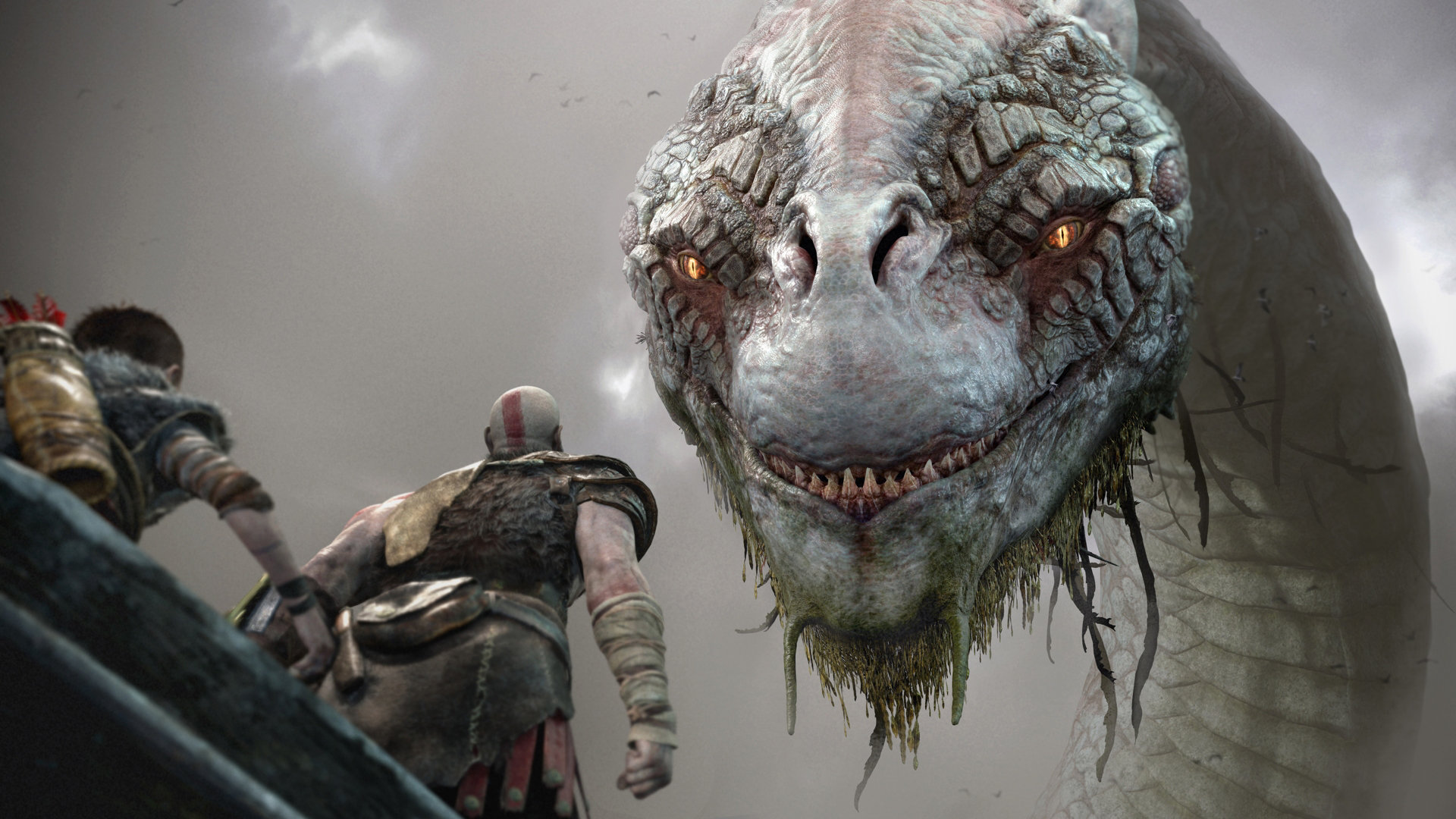 God of War - Kratos and Atreus meet Jormungandr, the World Serpent