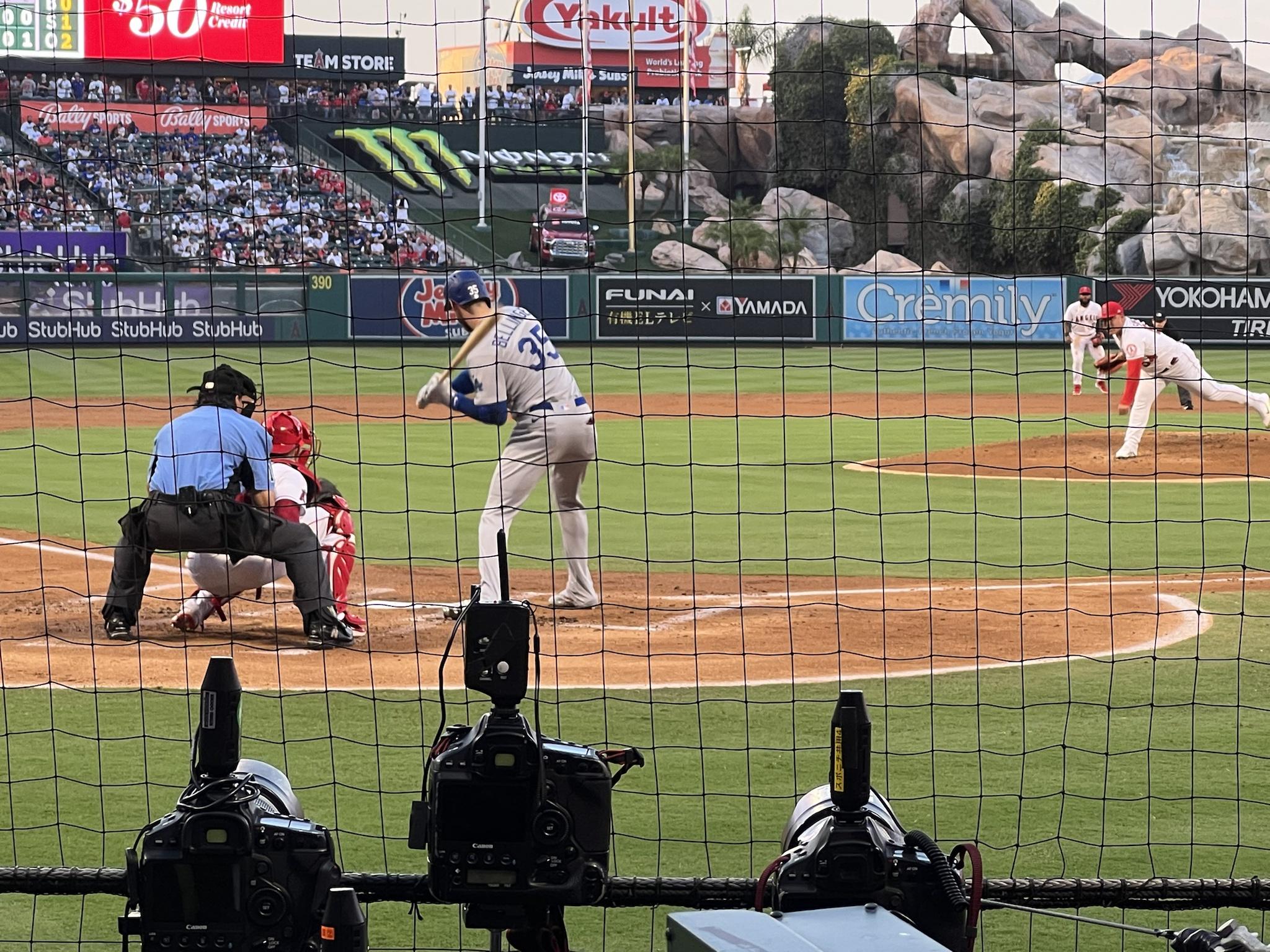 The obligatory Cody Bellinger is striking out photo. Angels Stadium. July 16, 2022.