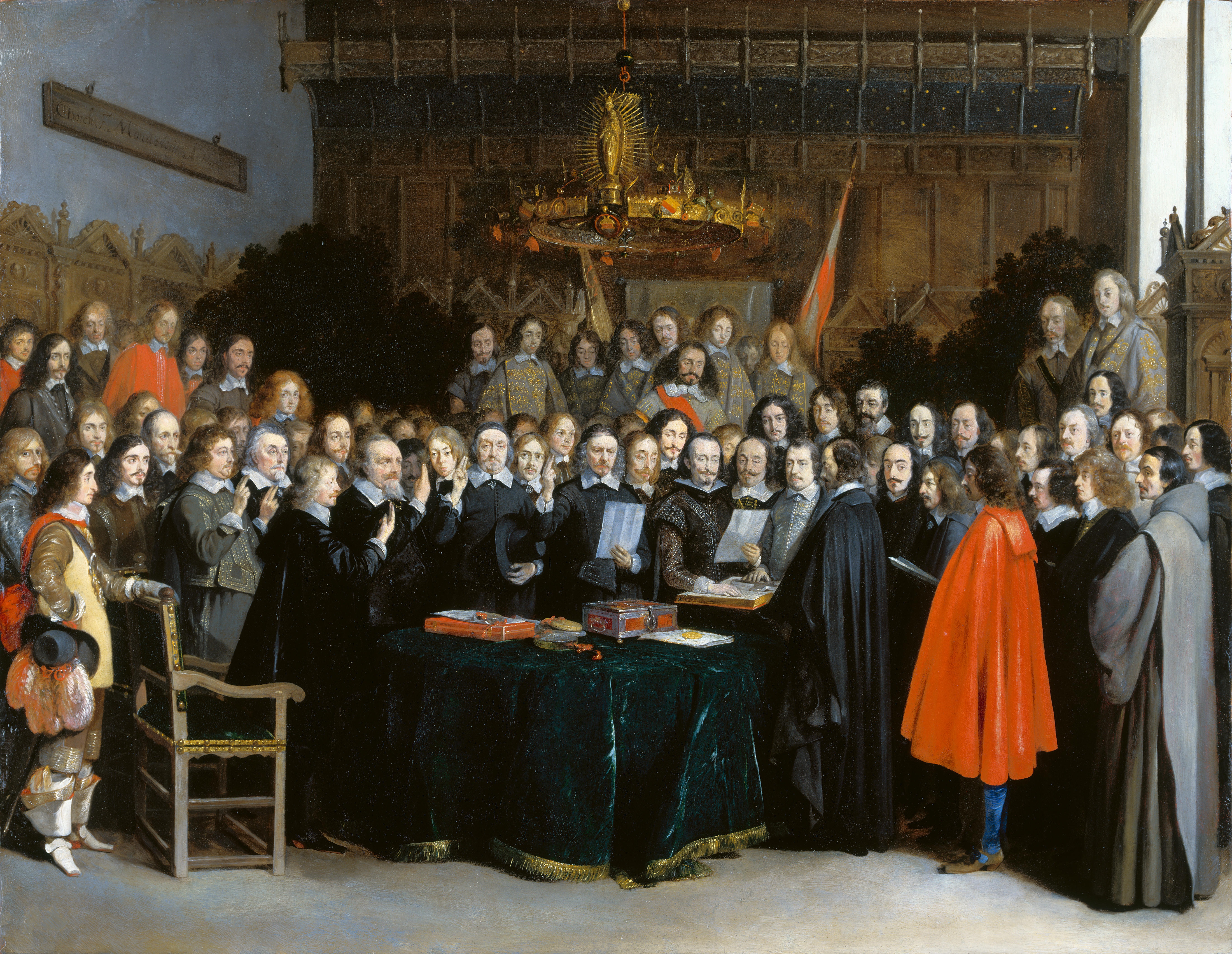The Ratification of the Treaty of Münster, 1648. Artist: Ter Borch, Gerard, the Younger (1617-1681)