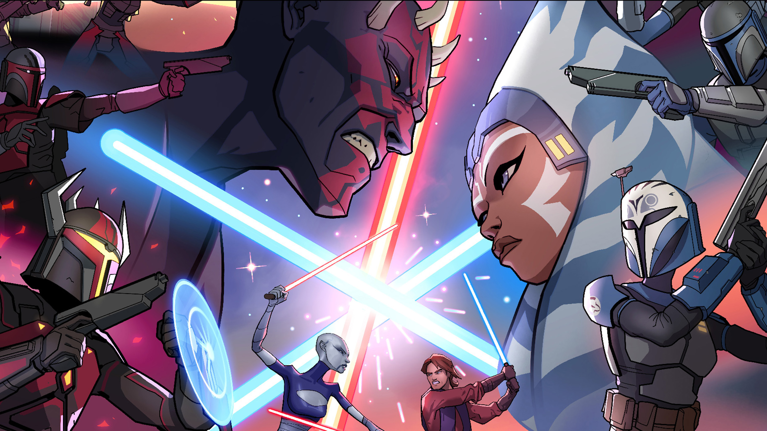 Ahsoka Tano and Darth Maul clash sabers in key art for Star Wars: Shatterpoint.