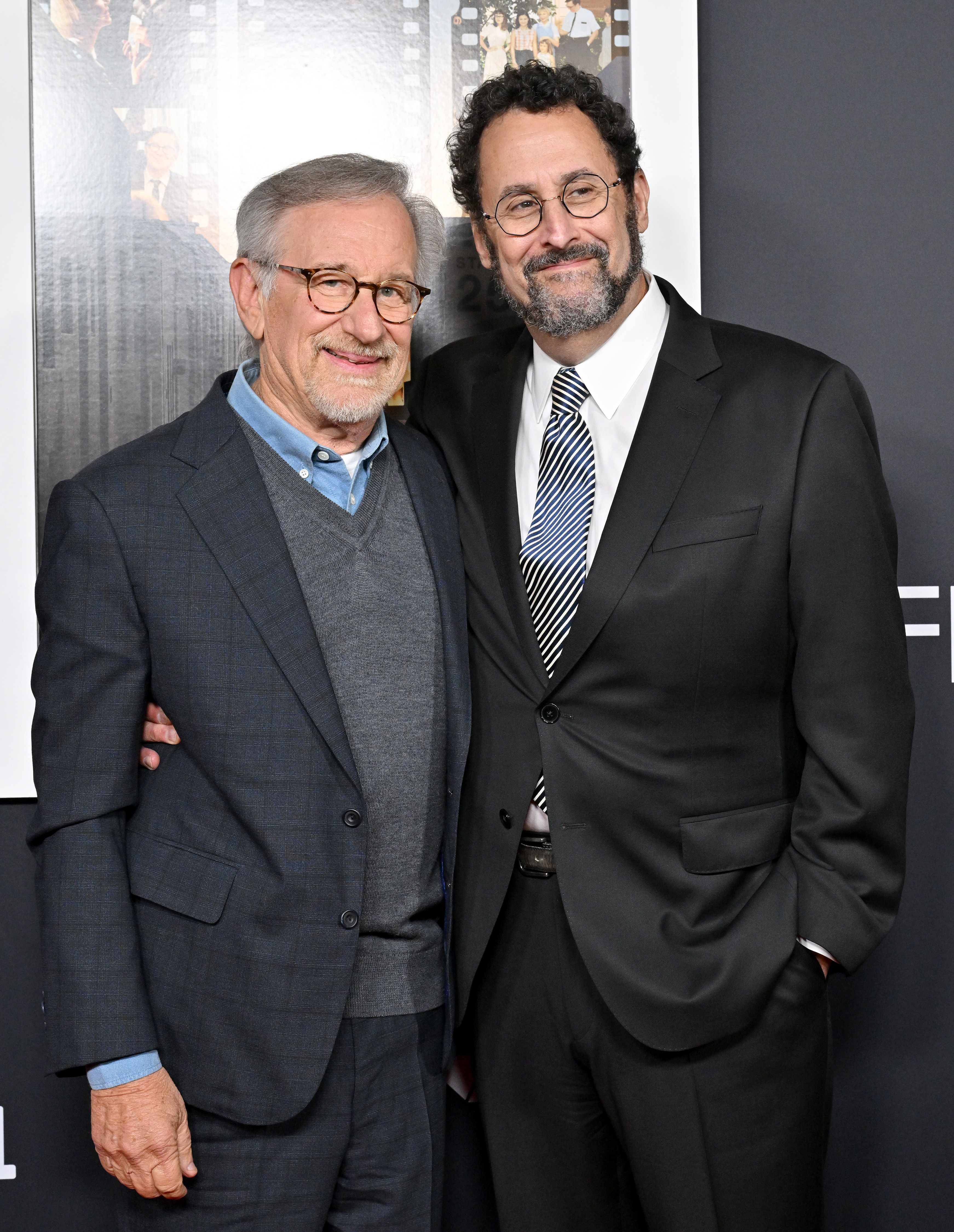 Steven Spielberg and Tony Kushner attend the 2022 AFI Fest - “The Fabelmans” Closing Night Gala Premiere at TCL Chinese Theatre on November 06, 2022 in Hollywood, California.
