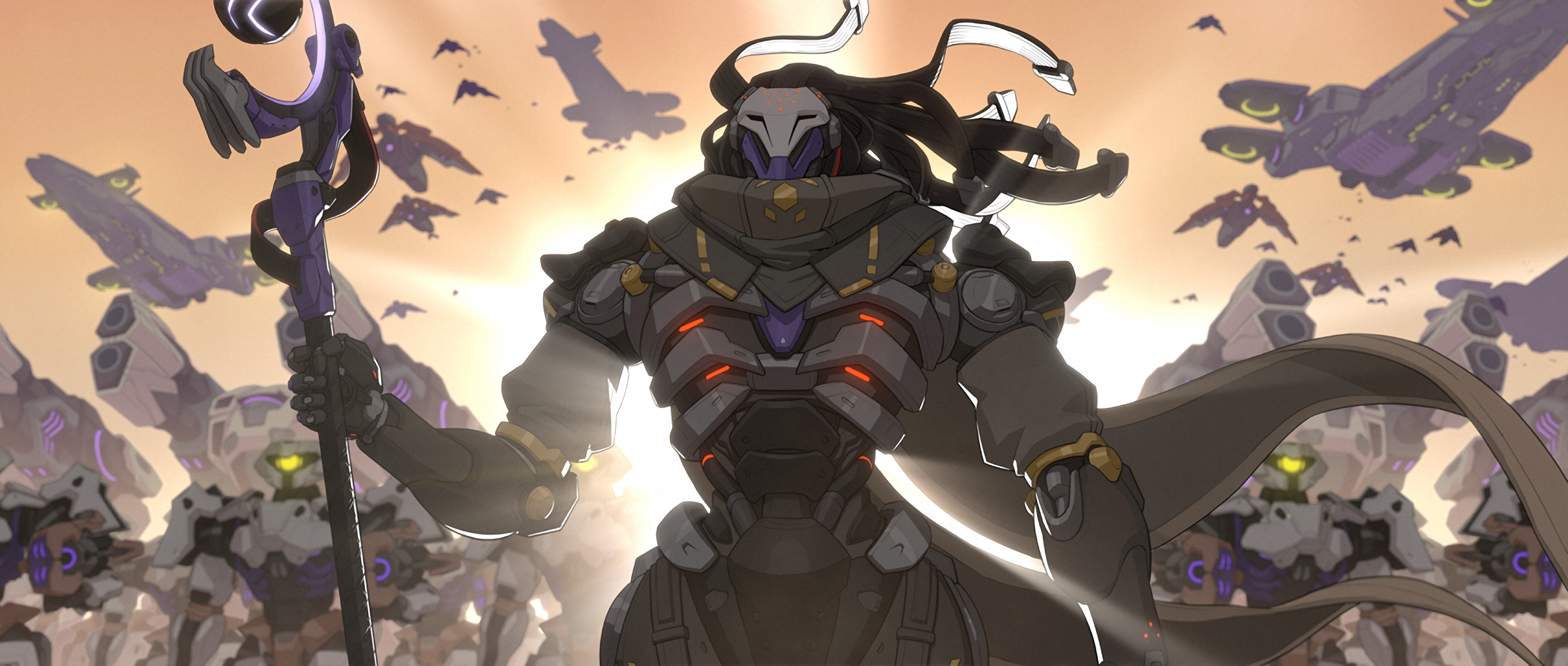 Overwatch 2 - Ramattra, leader of Null Sector, stands at the vanguard of an army of omnics.