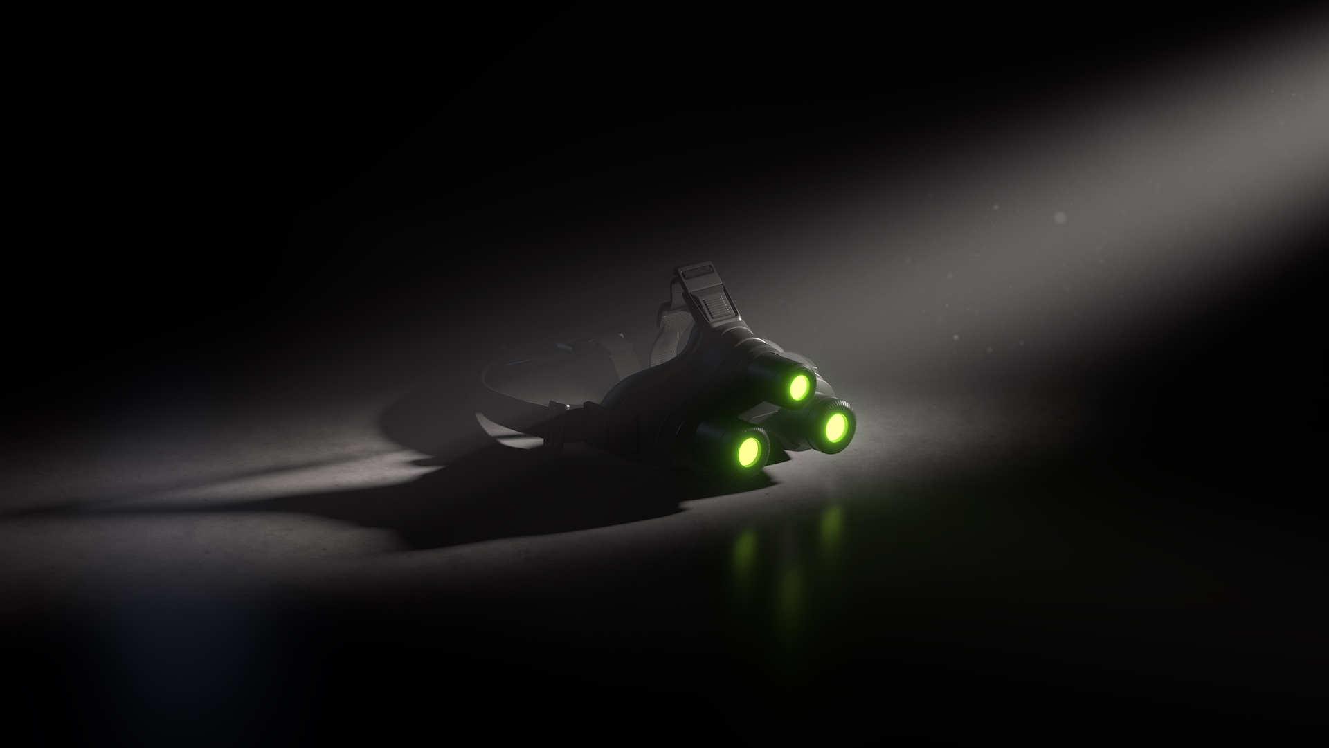 Sam Fisher’s trademark night vision goggles are lit by a beam of light in artwork for Splinter Cell’s 20th anniversary