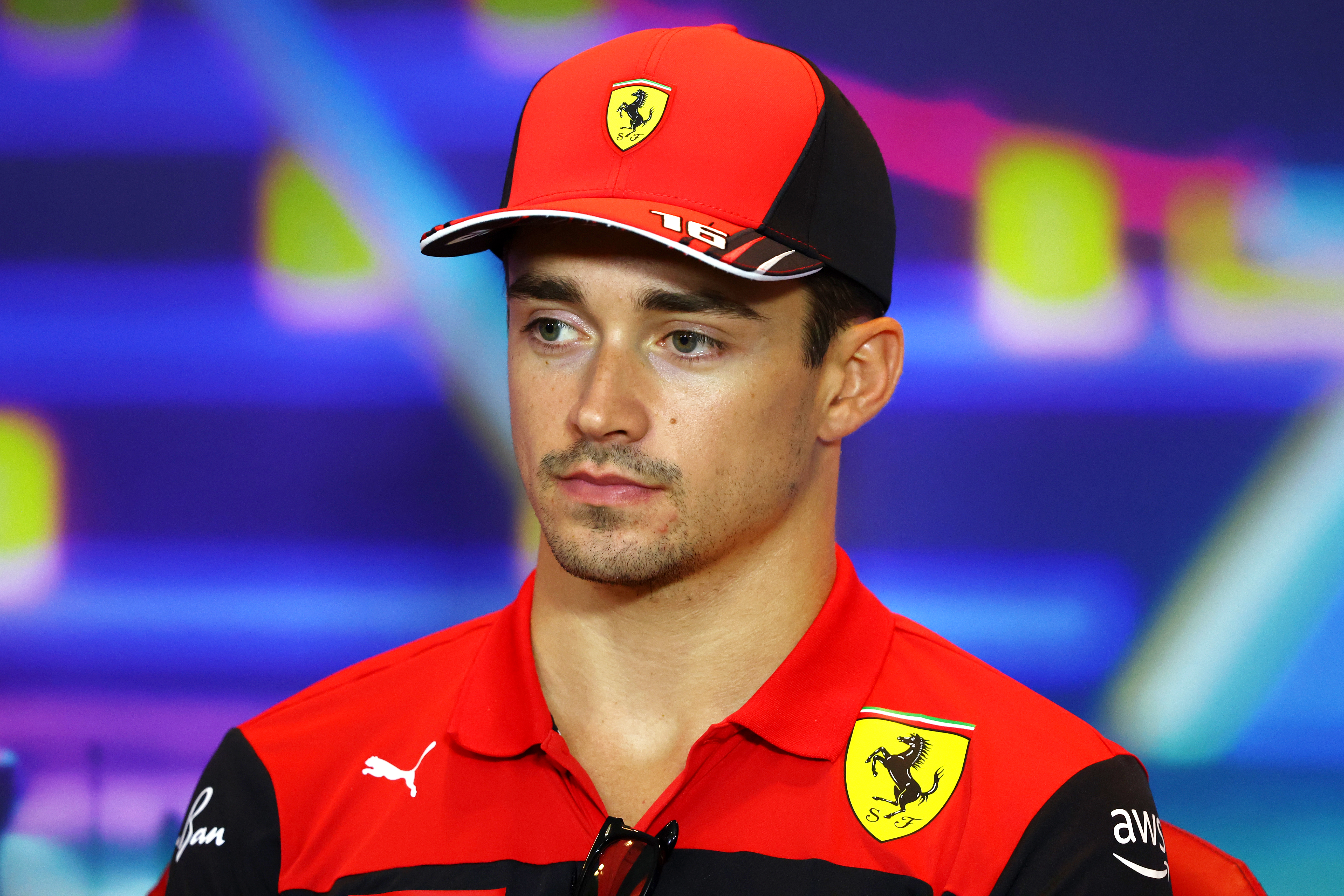 Charles Leclerc of Monaco and Ferrari talks in a press conference during previews ahead of the F1 Grand Prix of Abu Dhabi at Yas Marina Circuit on November 17, 2022 in Abu Dhabi, United Arab Emirates.