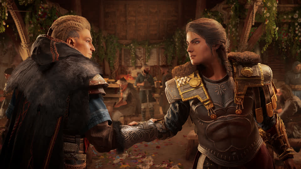 Eivor greets Cassandra in Assassin’s Creed Valhalla