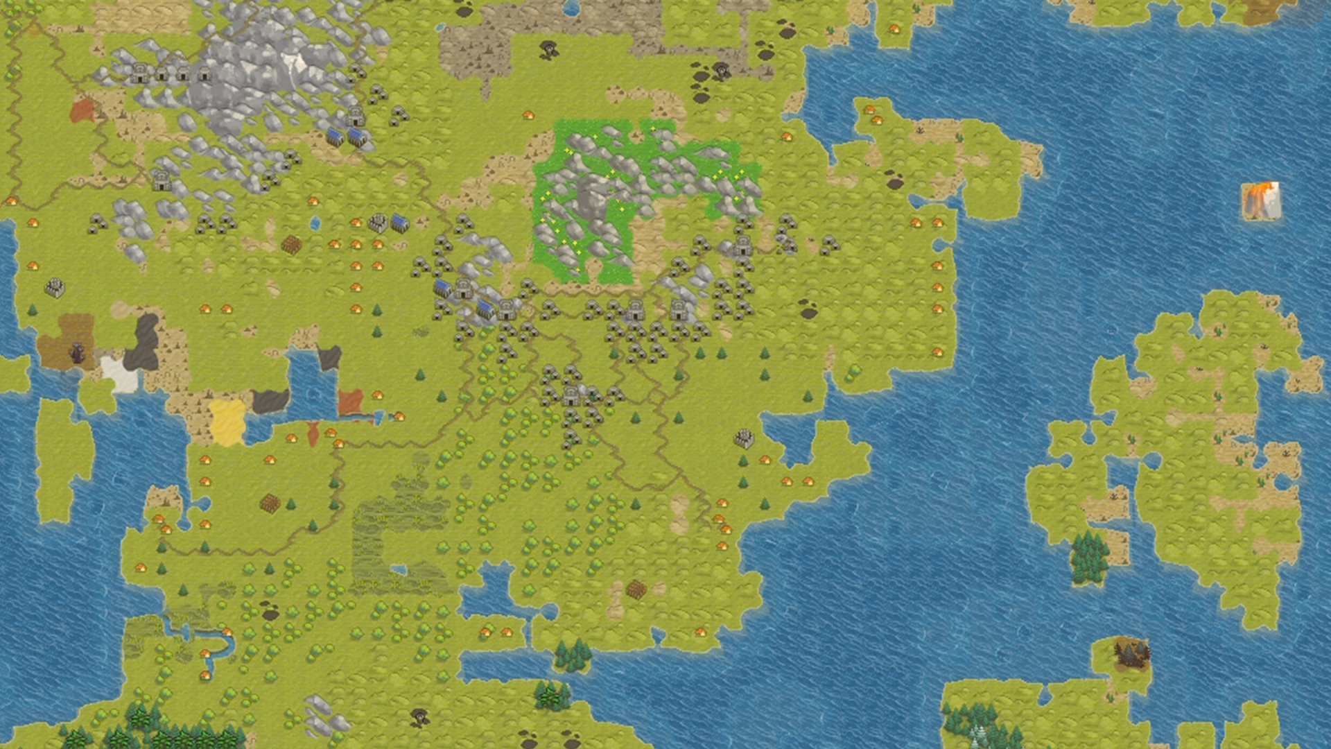 A screenshot of a Dwarf Fortress world