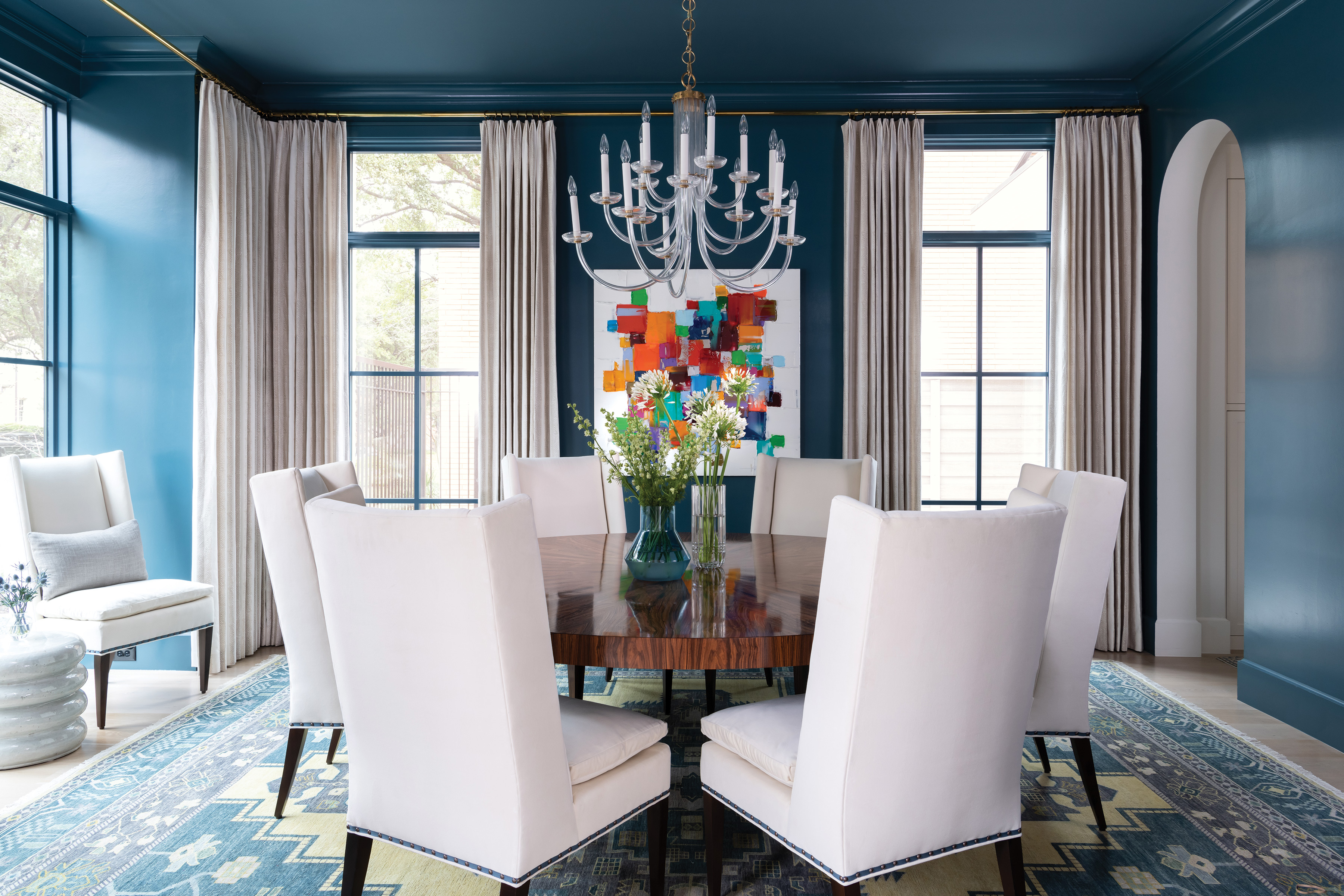 A dining room with a dramatic Twist