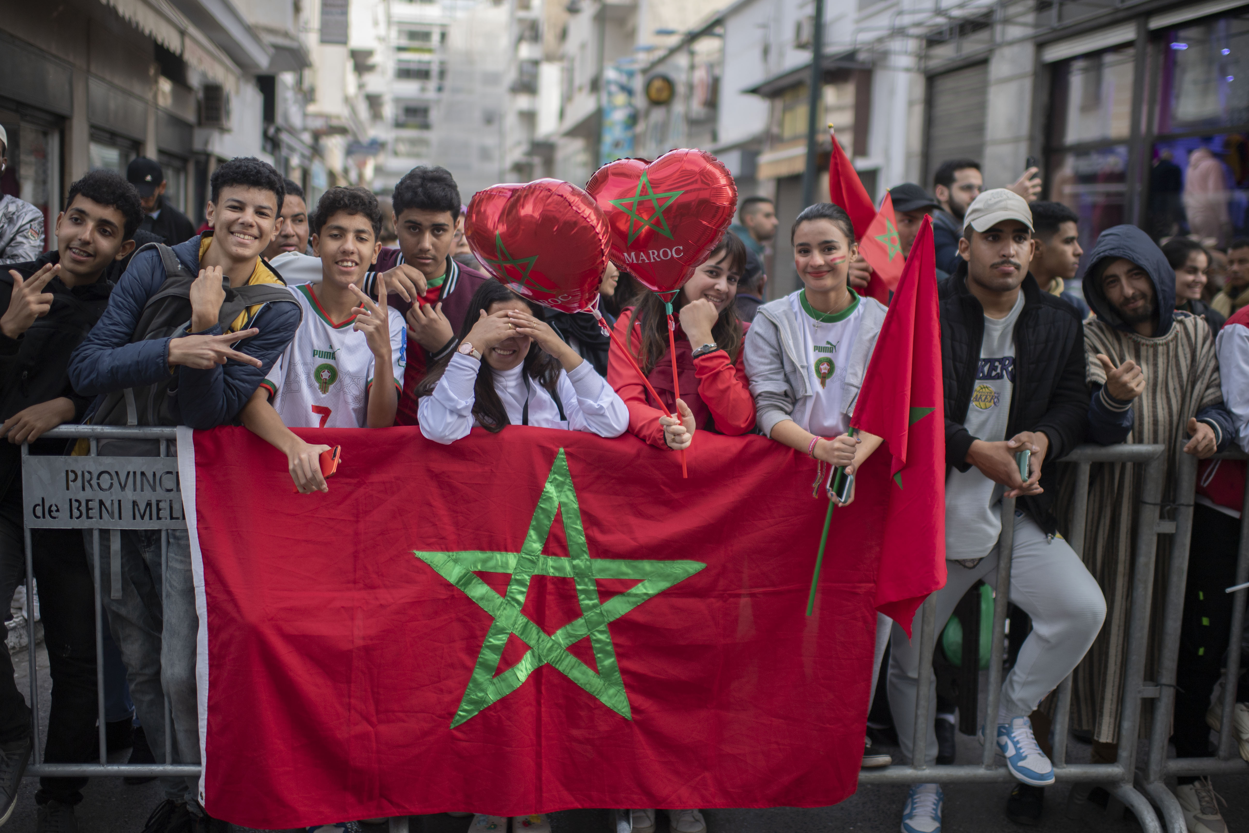 Thousands flock to streets of Rabat to welcome Morocco’s history-making World Cup team