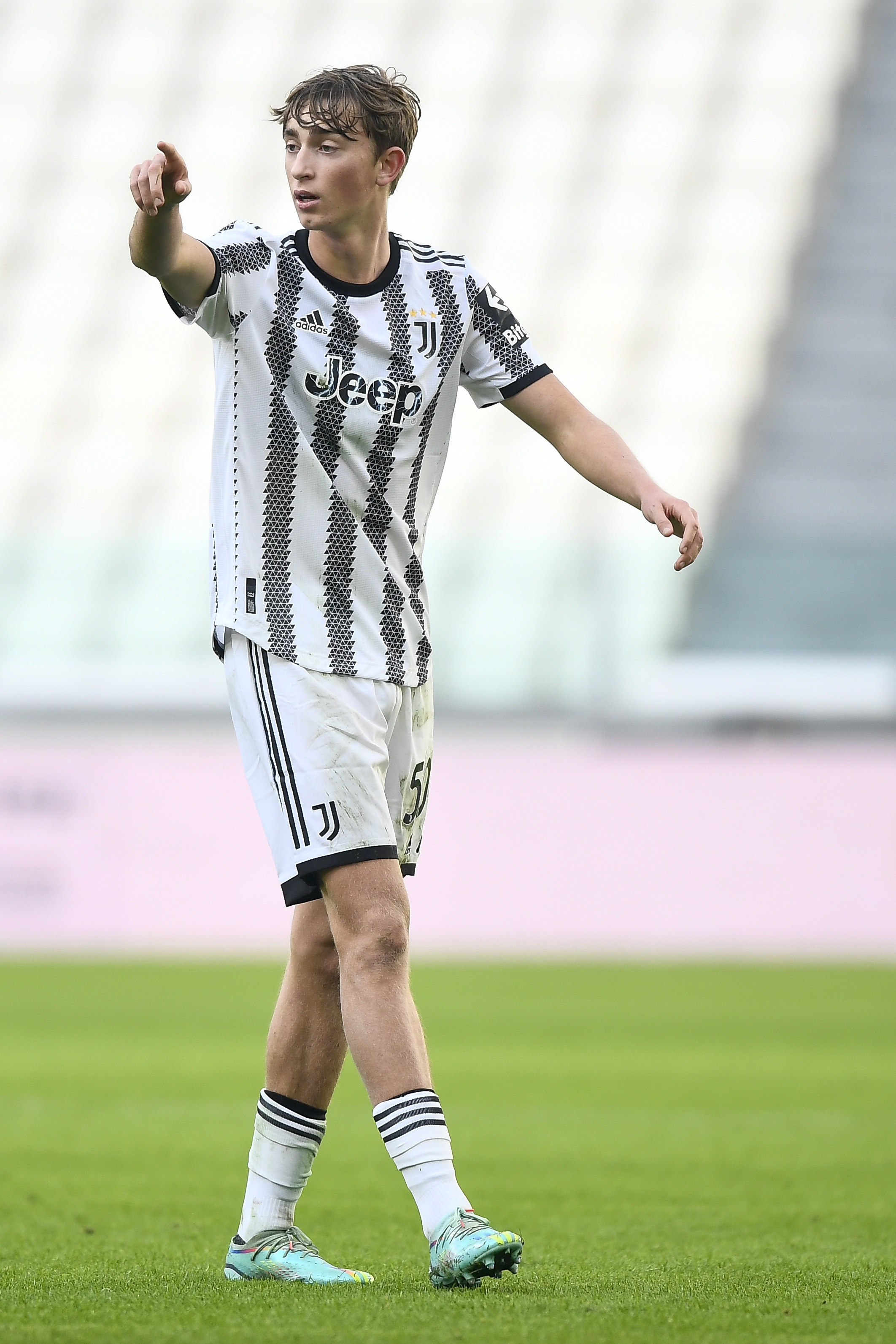Dean Huijsen of Juventus FC gestures during the friendly...