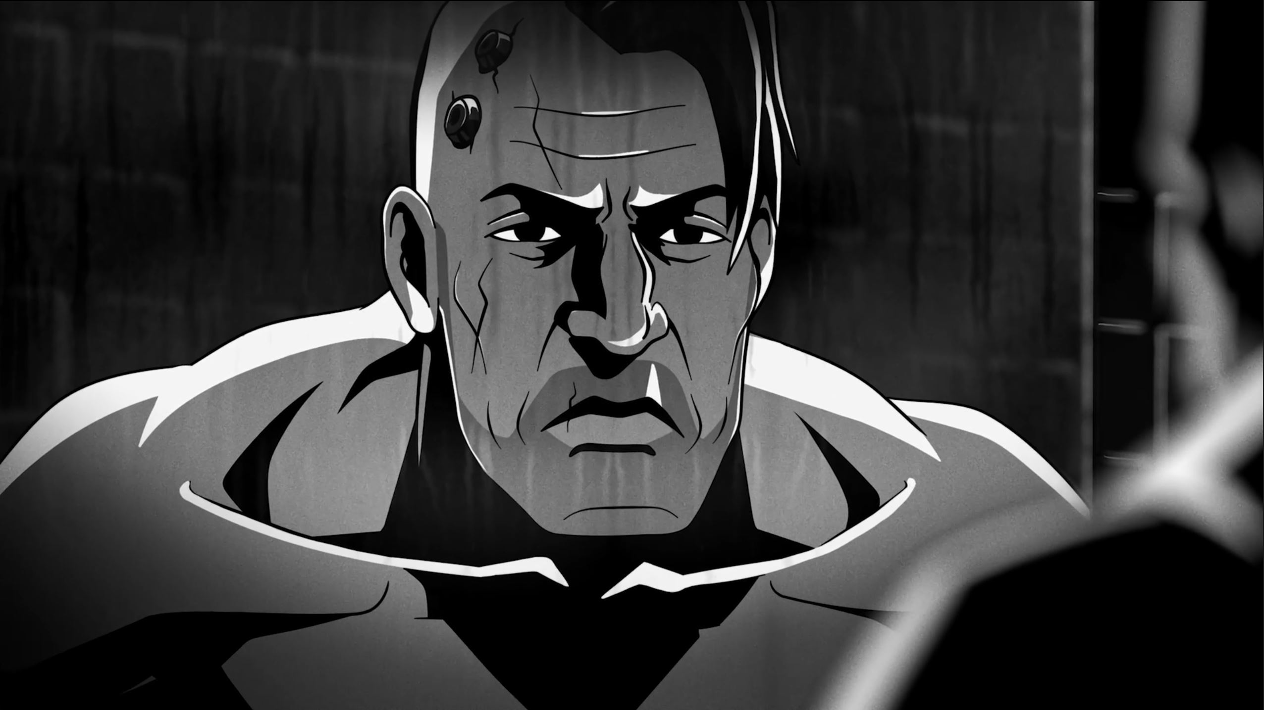 An inquisitor looking at himself in the mirror in Inquisitor, a feature-length animated film available on Warhammer TV — part of the Warhammer Plus subscription service.
