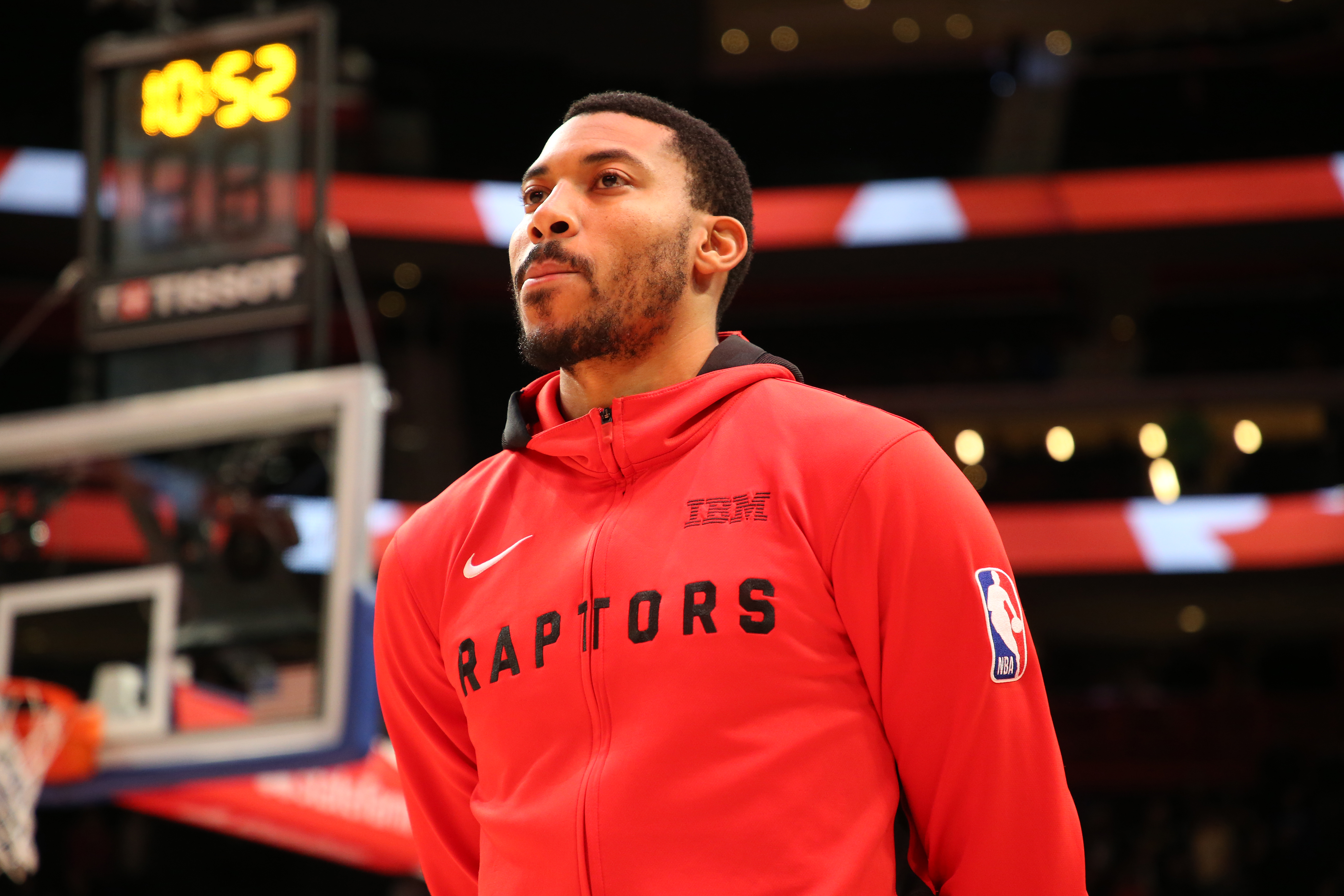 Otto Porter Jr. wearing a warm-up jersey