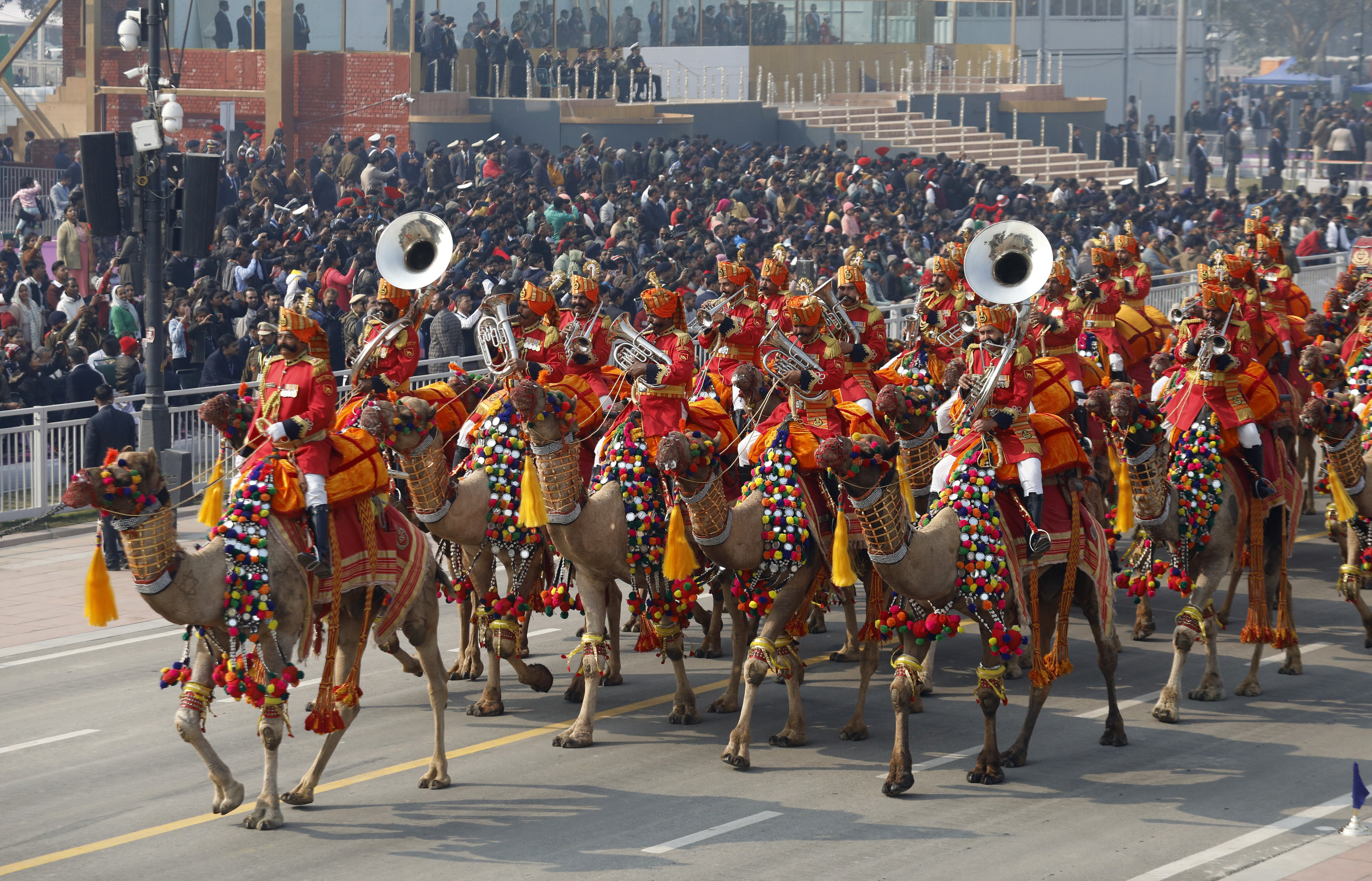 Indian Border Security Force (BSF) Band Camel contingent...