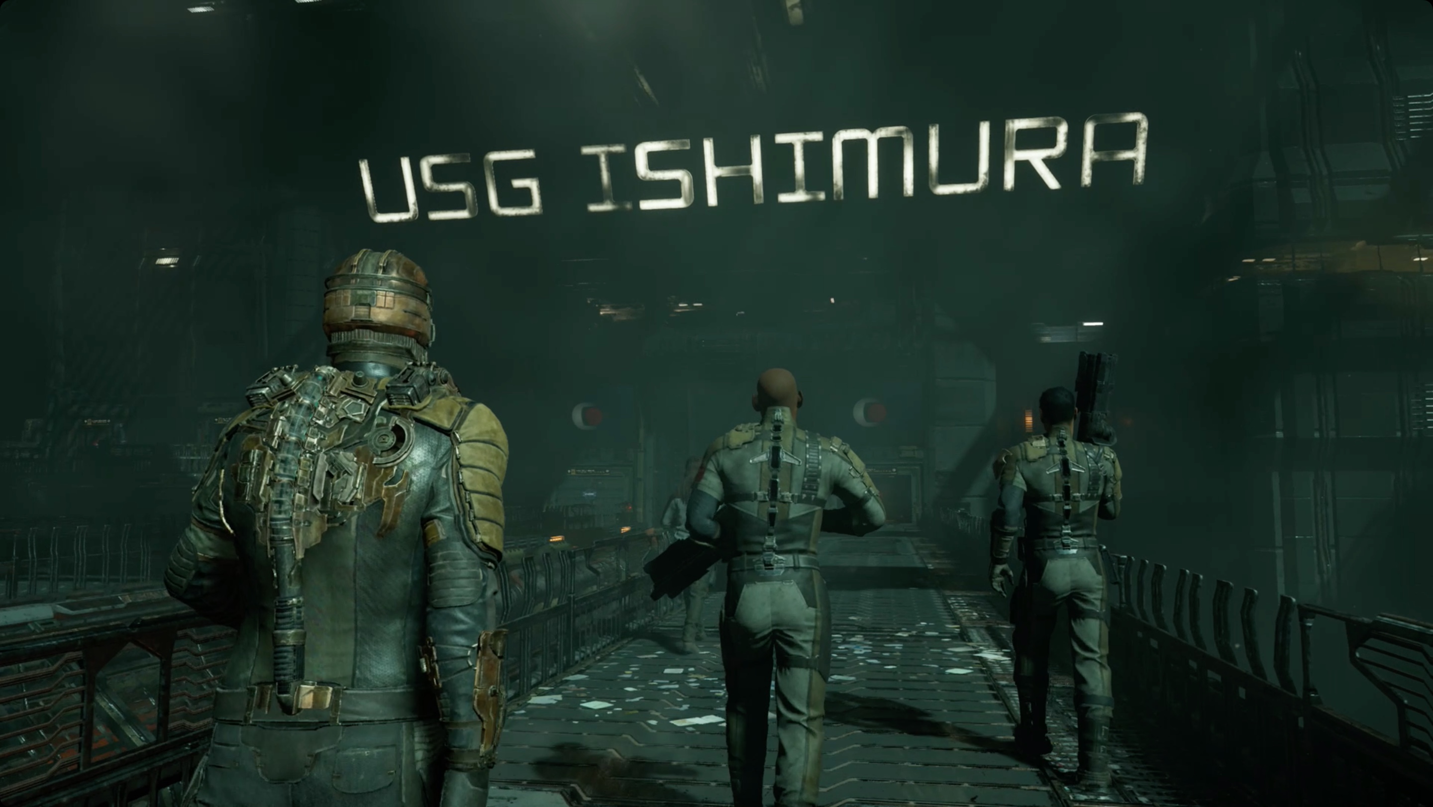 Dead Space Isaac and the crew of the Kellion board the USG Ishimura.