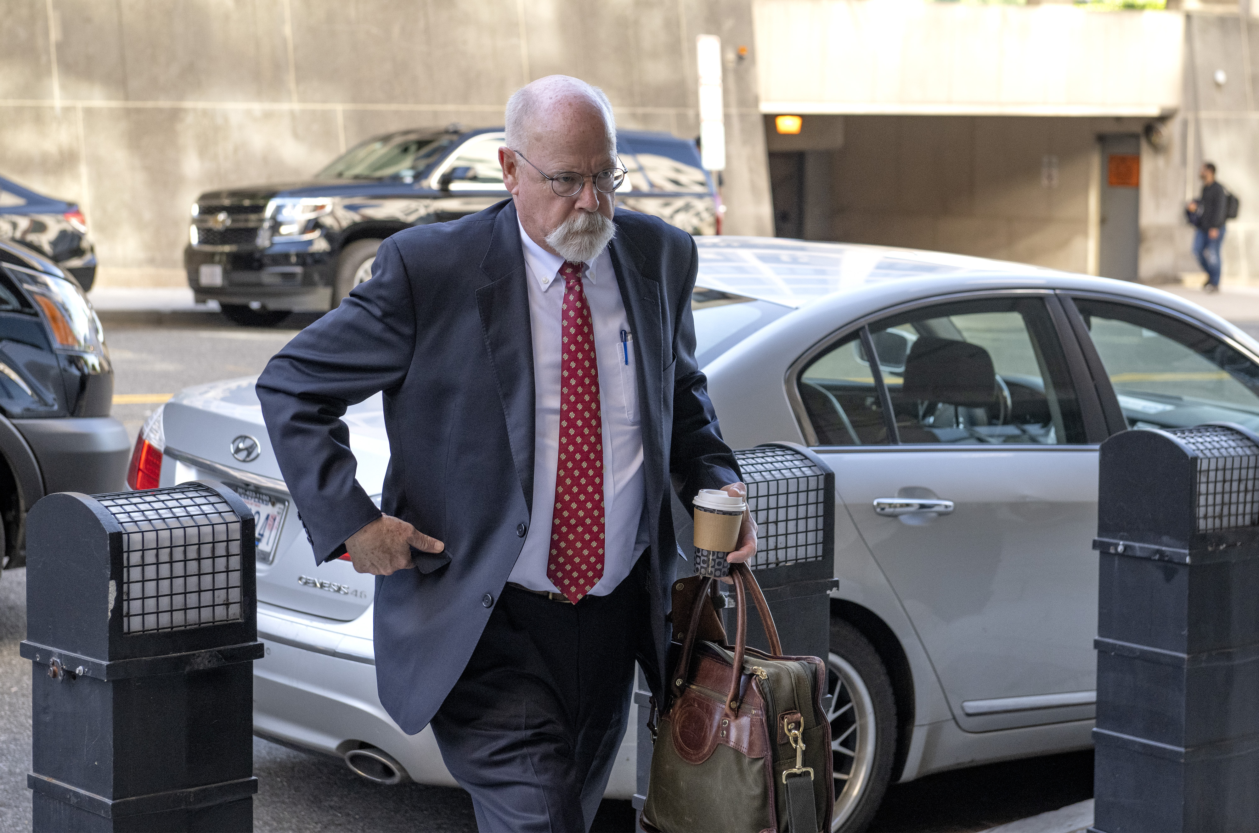 Special Counsel John Durham, who then-United States Attorney General William Barr appointed in 2019 after the release of the Mueller report to probe the origins of the Trump-Russia investigation, arrives for his trial at the United States District Court for the District of Columbia on May 17, 2022 in Washington, DC.
