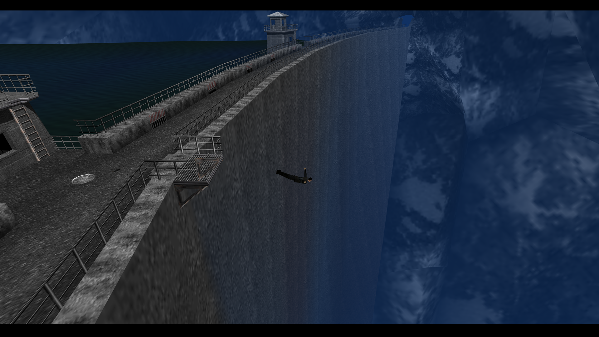 James Bond jumping from the Dam in GoldenEye 007