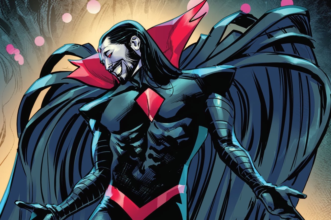 Mister Sinister smiles beatifically in his huge tattered cape in Sins of Sinister #1 (2023).