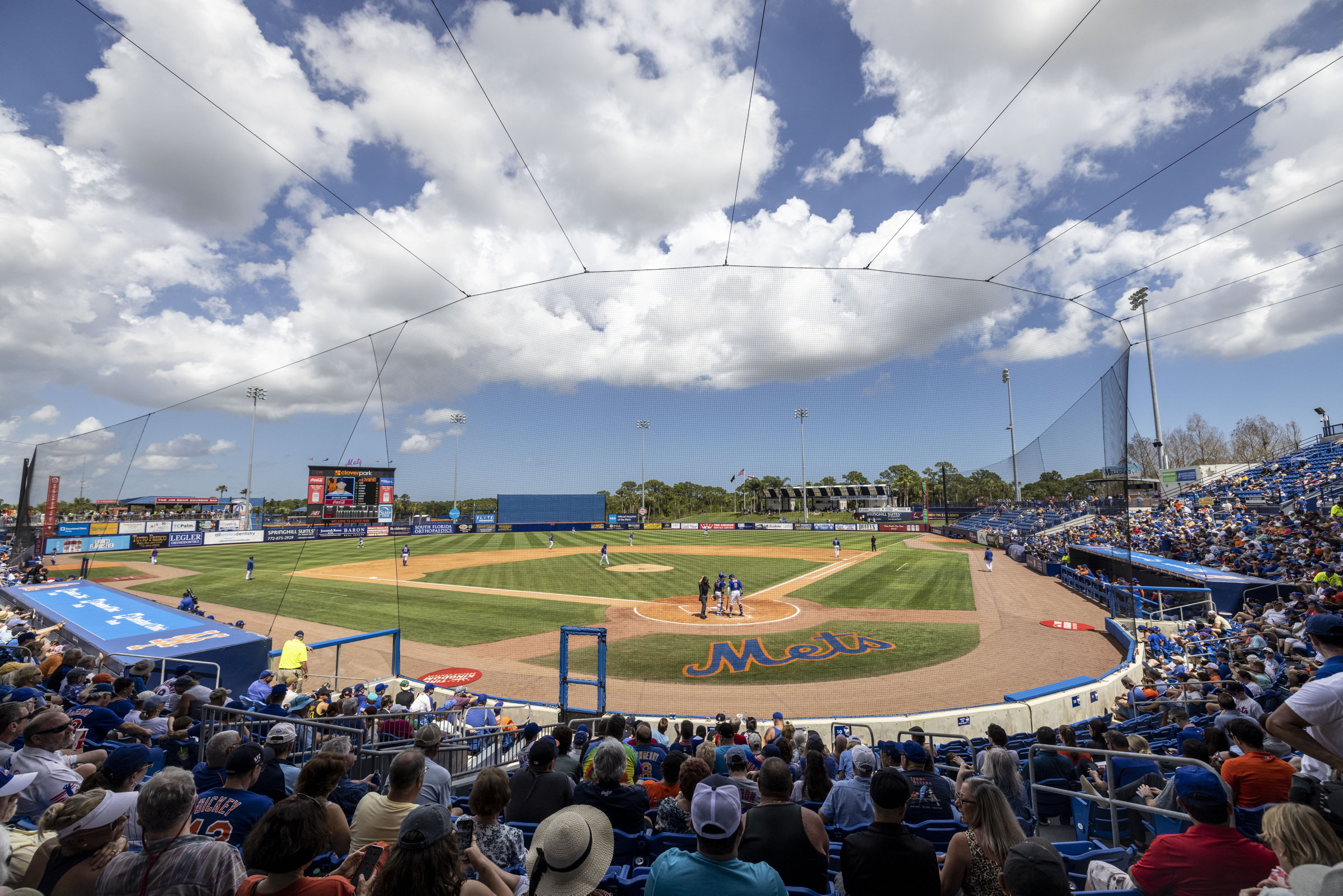 New York Mets’ fans attend a free intra-squad game at Clover Park in Port St. Lucie, Florida