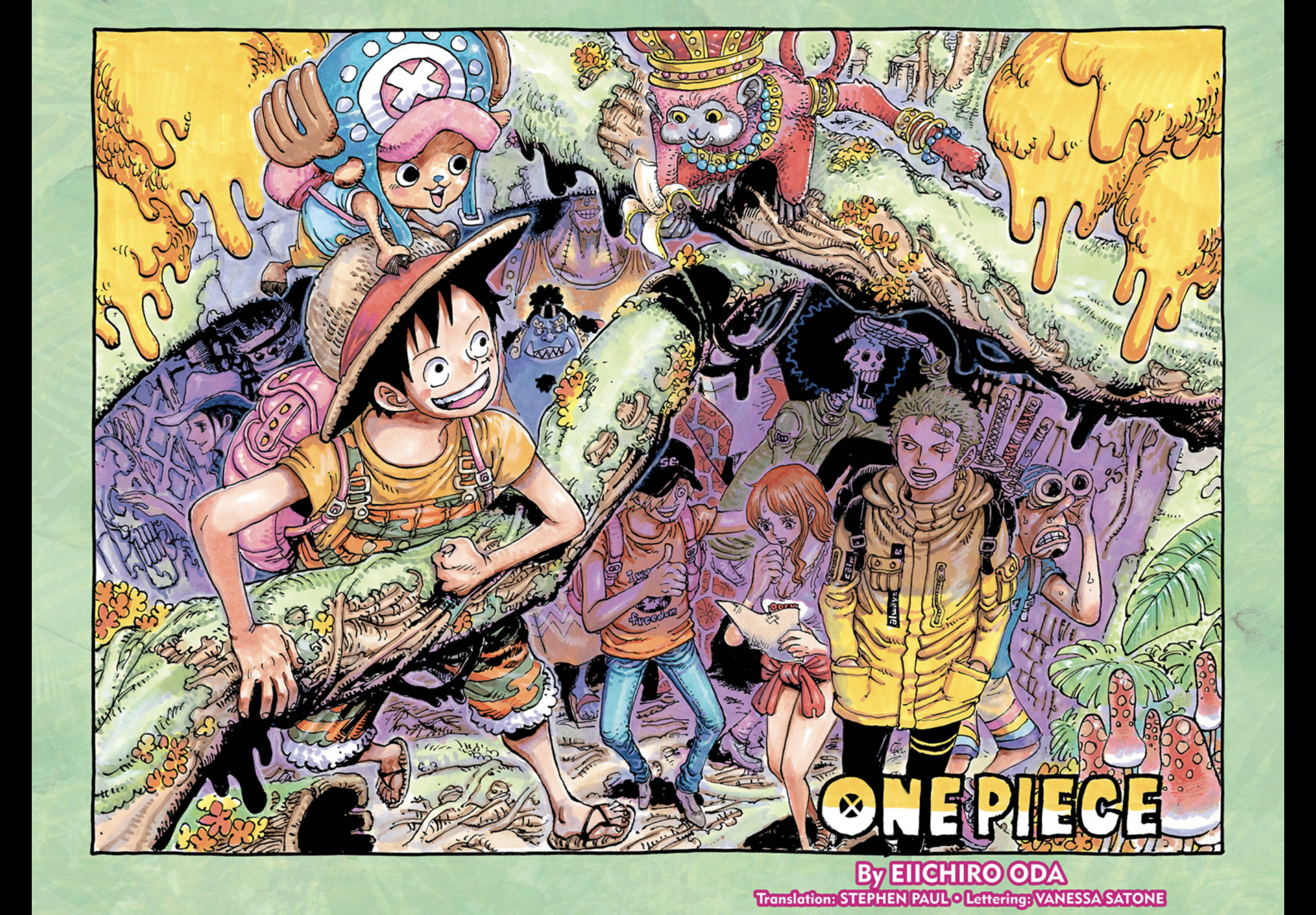 A crazy, detailed, psychedelic illustration from One Piece