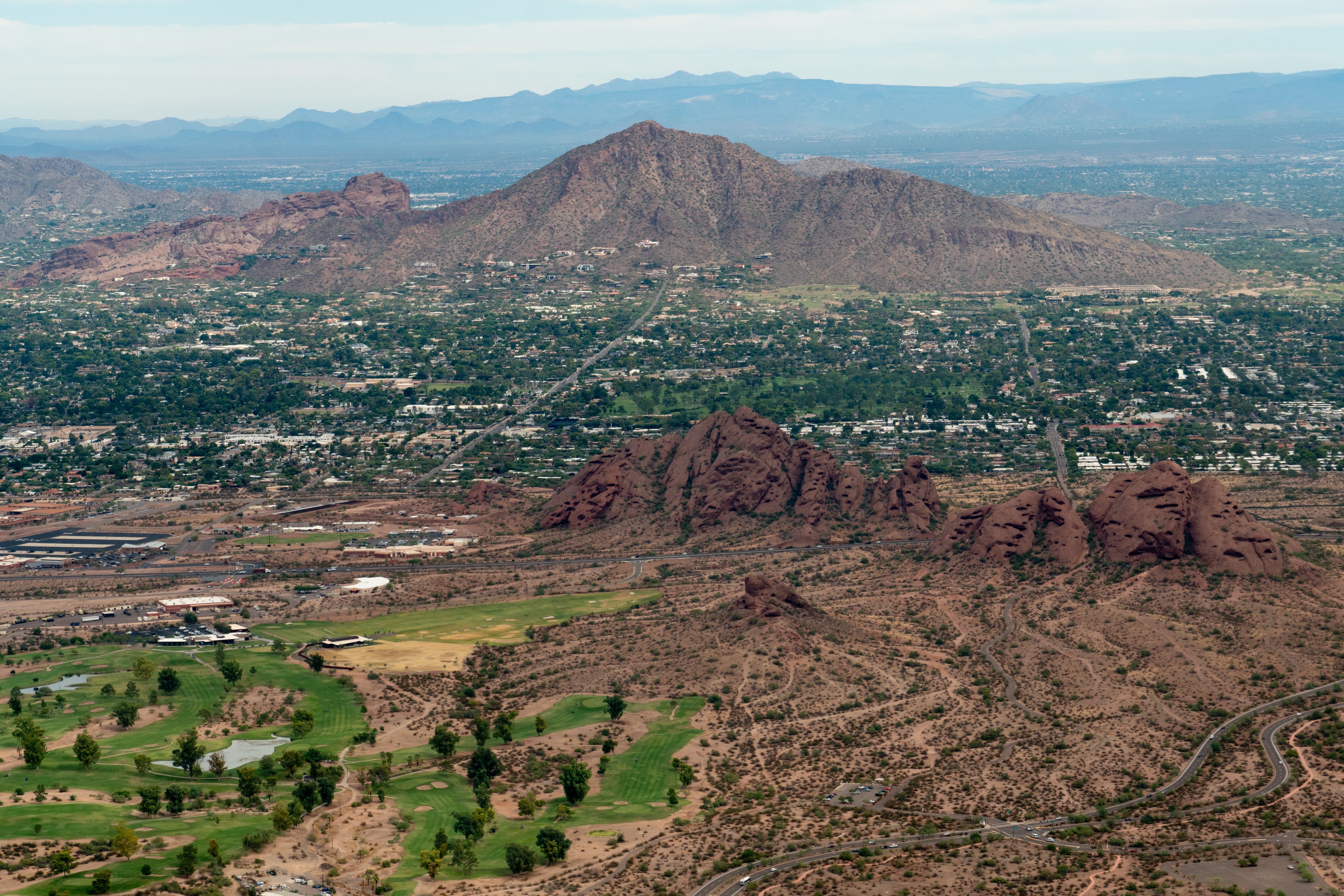 Camelback Mountain, made of 1.5 billion year granite in the Phoenix-Scottsdale area, Arizona