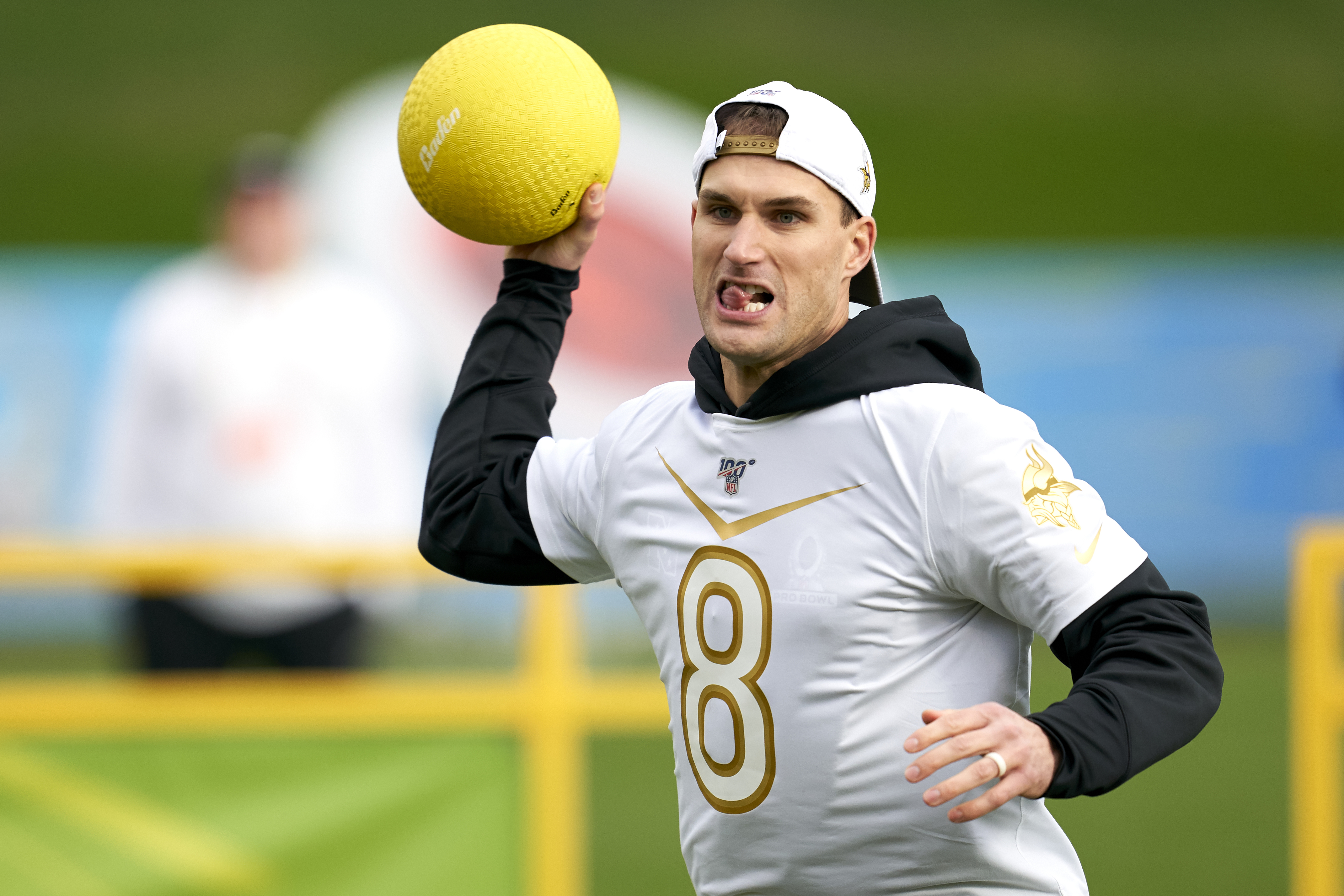 Kirk Cousins #8 of the Minnesota Vikings competes in the Epic Pro Bowl Dodgeball challenge at the 2020 Pro Bowl Skills Showdown Wednesday, Jan. 22, 2020, in Kissimmee, Florida.