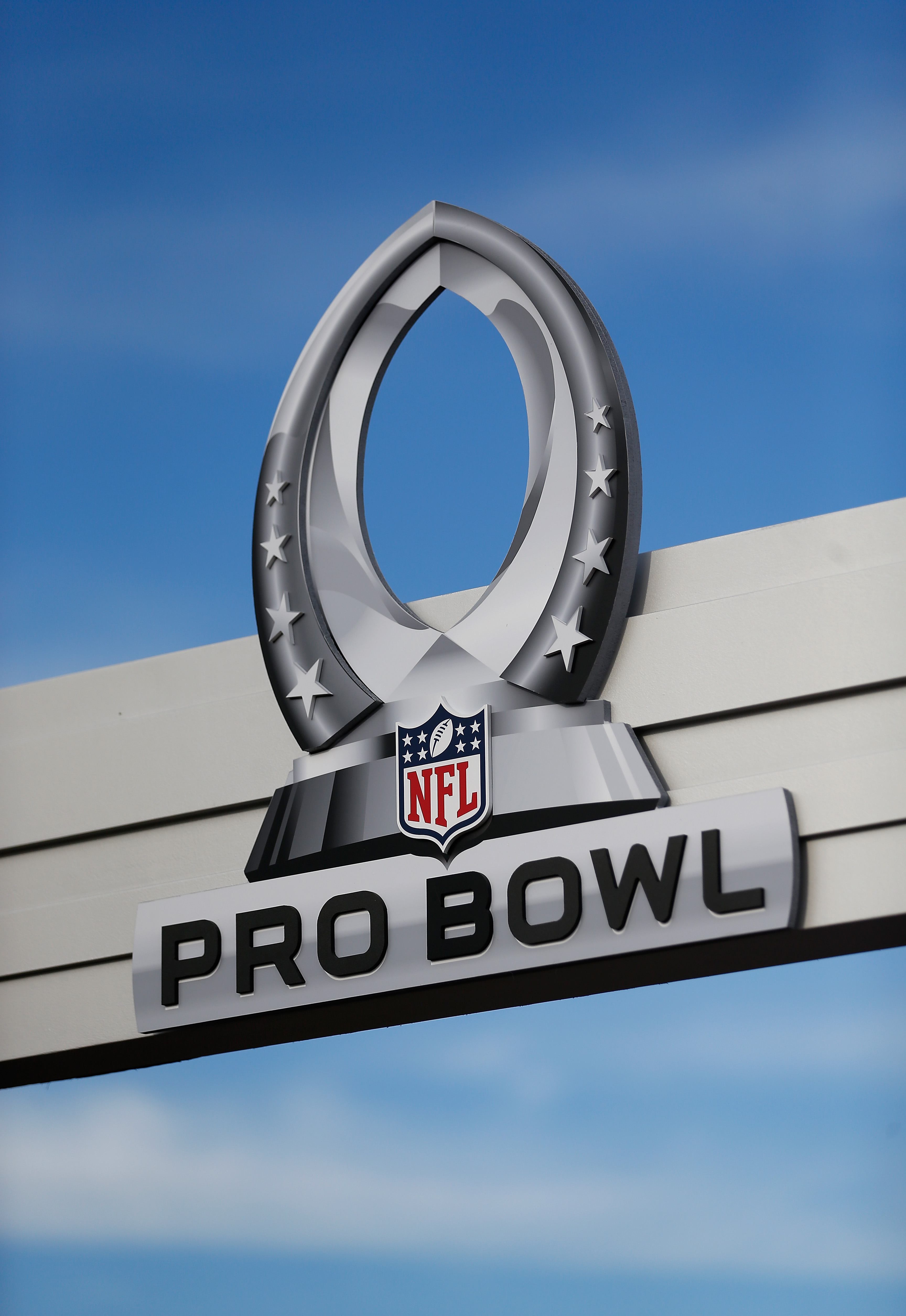 A general view of the 2015 Pro Bowl logo outside the University of Phoenix Stadium on January 25, 2015 in Glendale, Arizona.