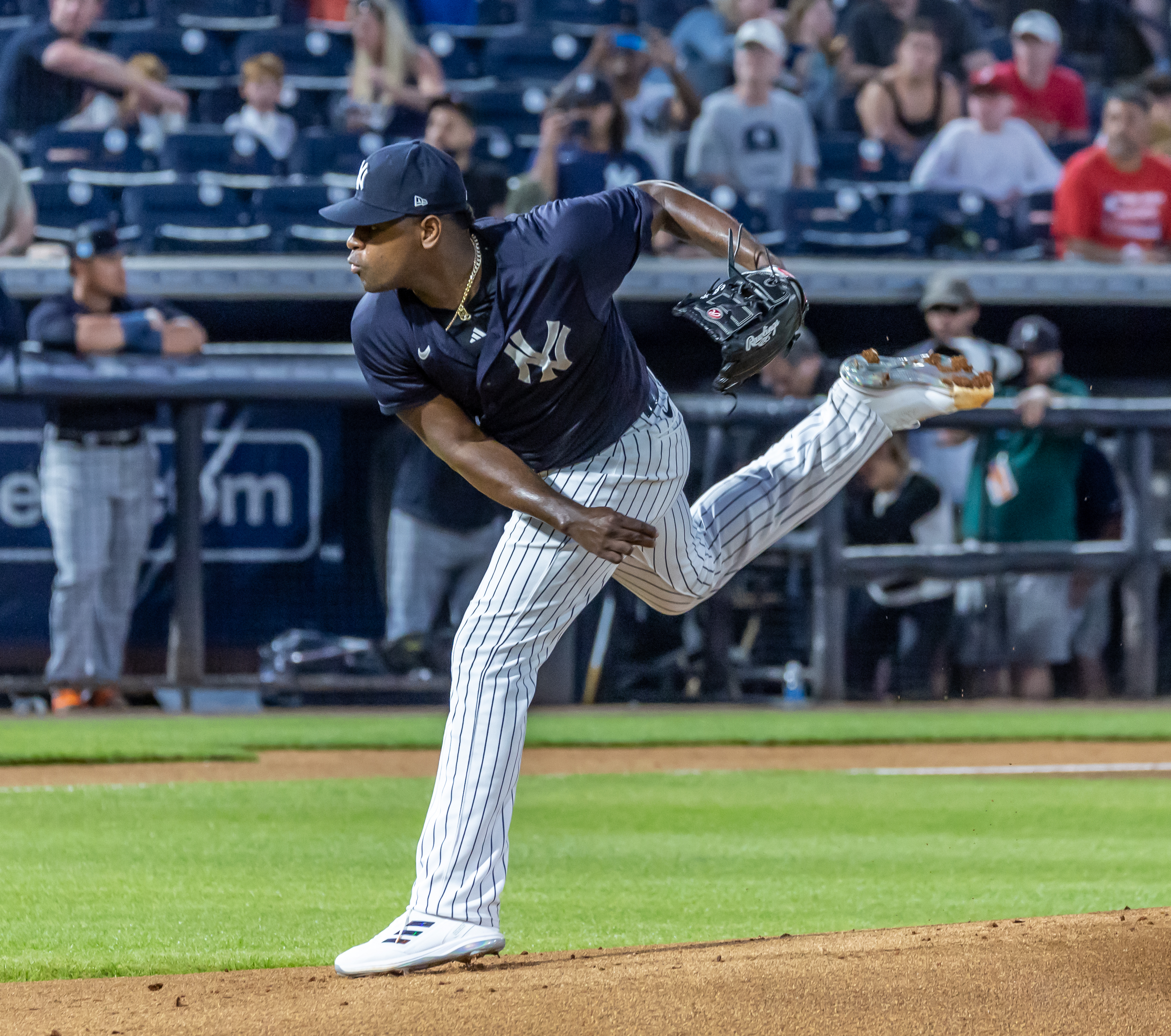 New York Yankees Luis Severino pitching in a spring training game