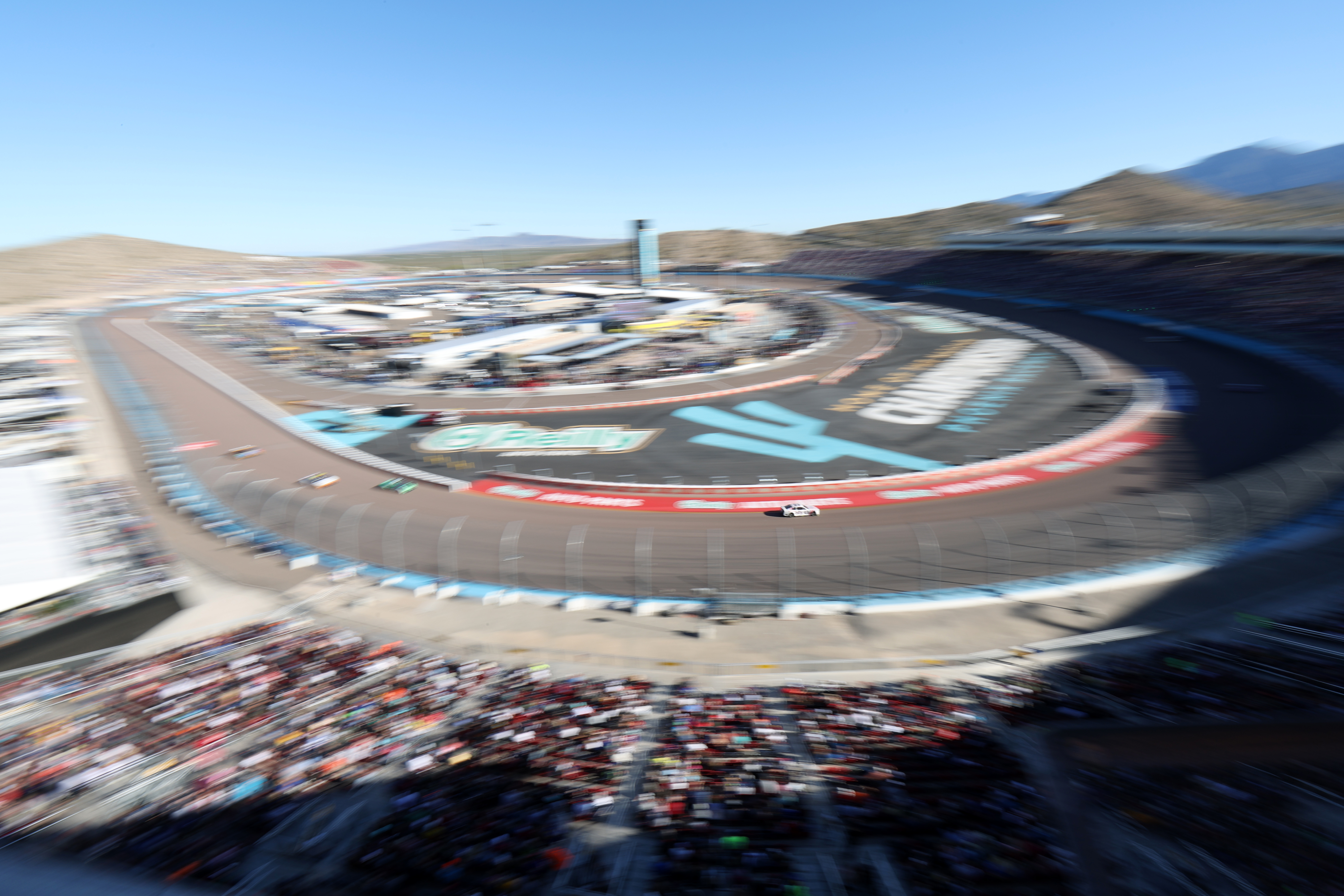 A general view of racing during the NASCAR Cup Series Championship at Phoenix Raceway on November 06, 2022 in Avondale, Arizona.