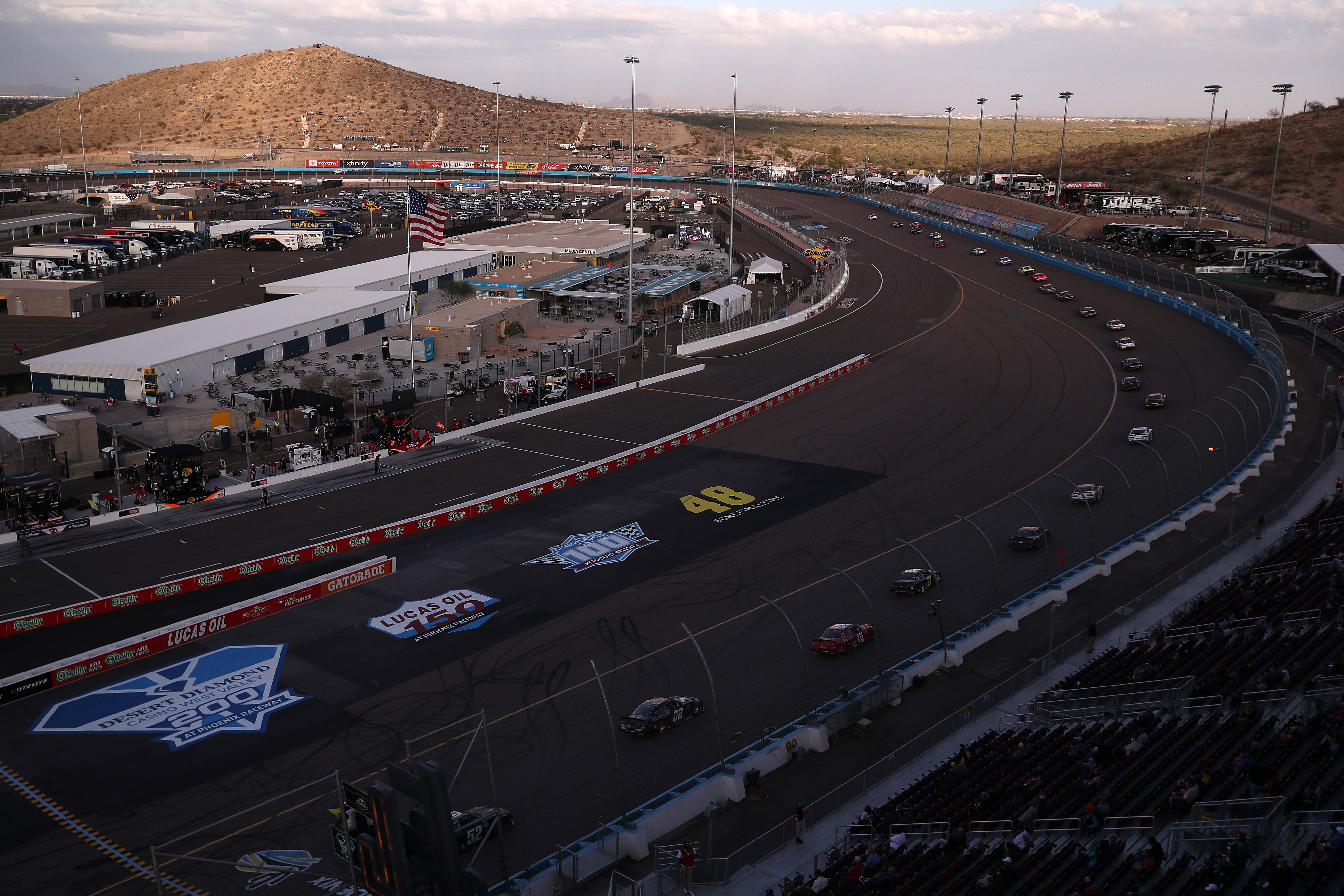A general view of the track during the NASCAR Xfinity Series Desert Diamond Casino West Valley 200 at Phoenix Raceway on November 07, 2020 in Avondale, Arizona.