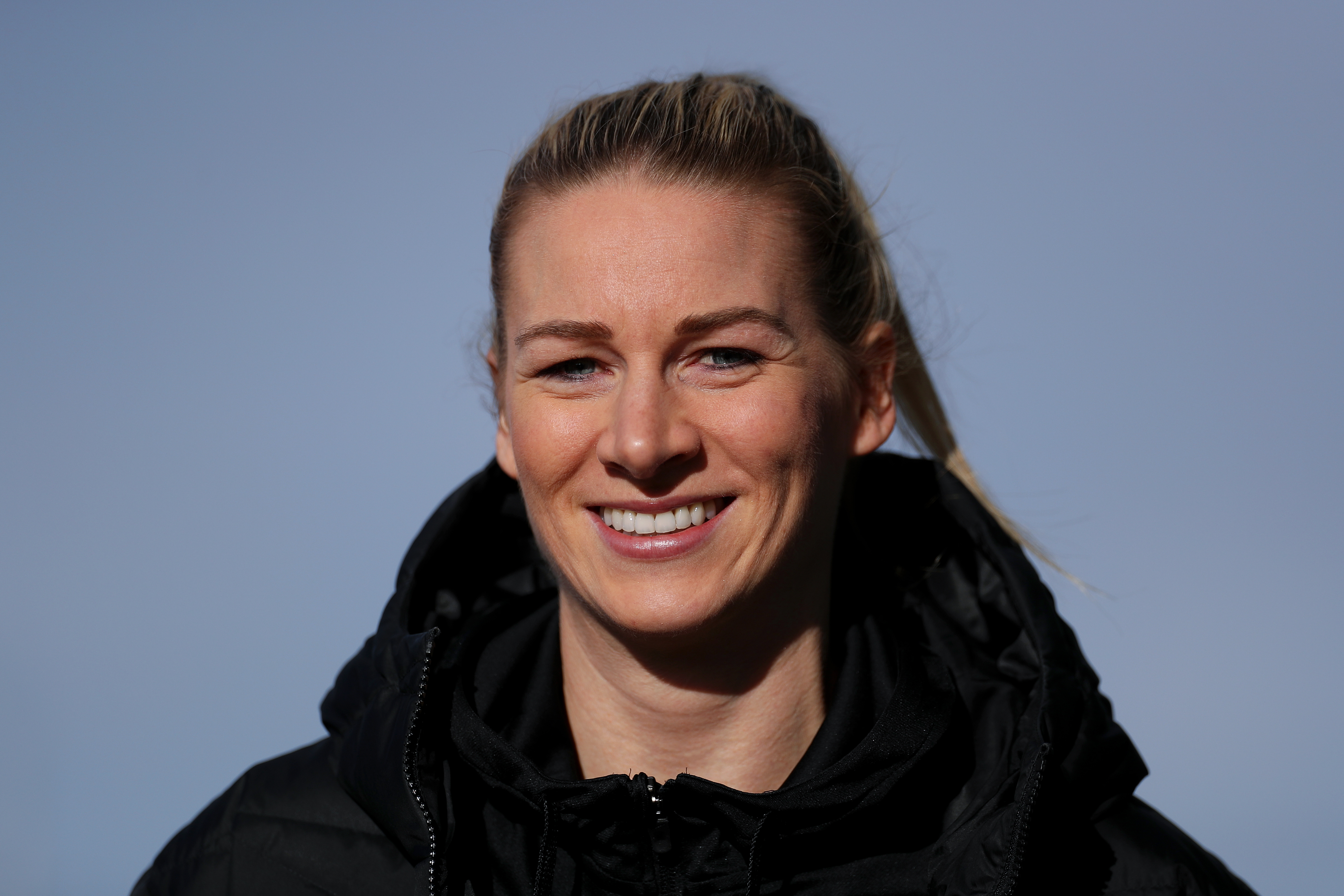 Gemma Bonner of Liverpool arrives at the stadium prior to the FA Women’s Super League match between Liverpool and Reading at Prenton Park on February 05, 2023 in Birkenhead, England.
