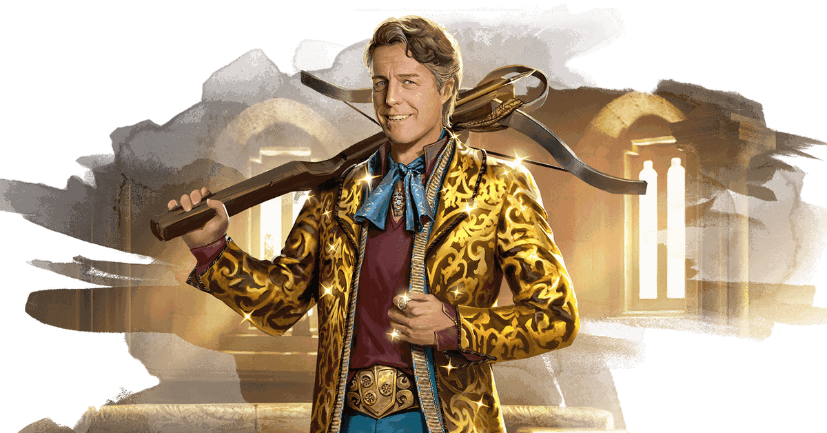 Hugh Grant as Forge, Neverwinter Charlatan in Dungeons &amp; Dragons: Honor Among Thieves