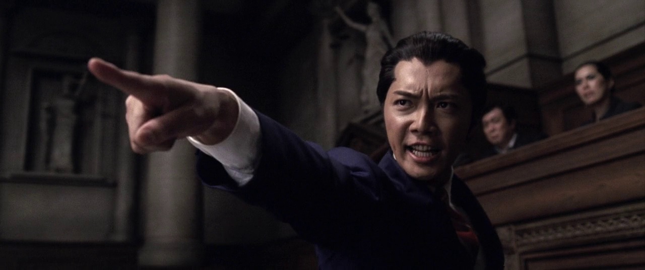 Phoenix Wright does the iconic “Objection!!!” pose in the live action movie adaptation of Ace Attorney.