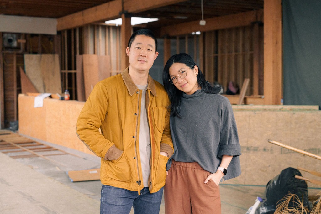 Louis Lin and Jolyn Chen stand in their yet-to-be-renovated restaurant, Xiao Ye.