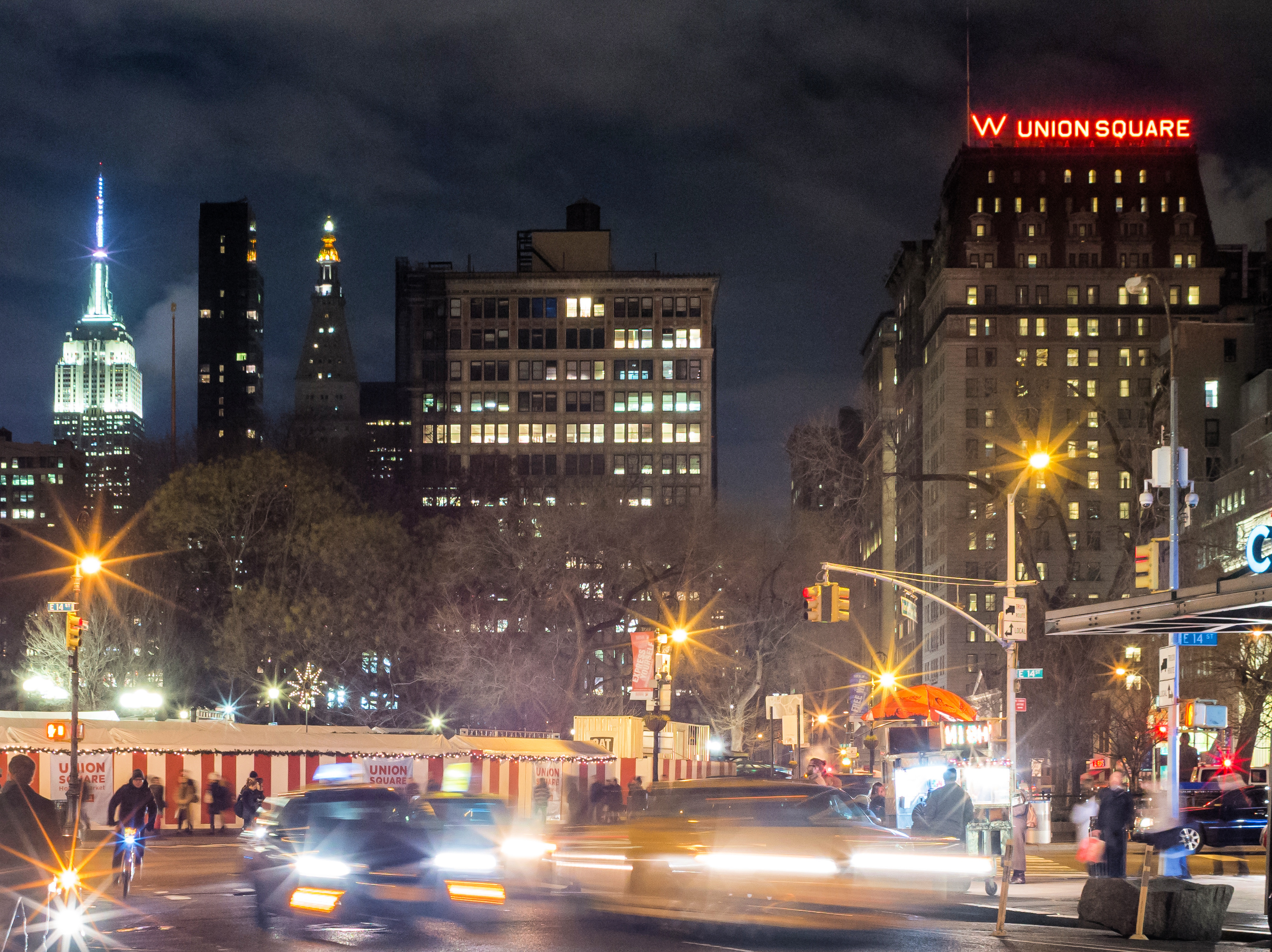 A Union Square skyline in NYC.