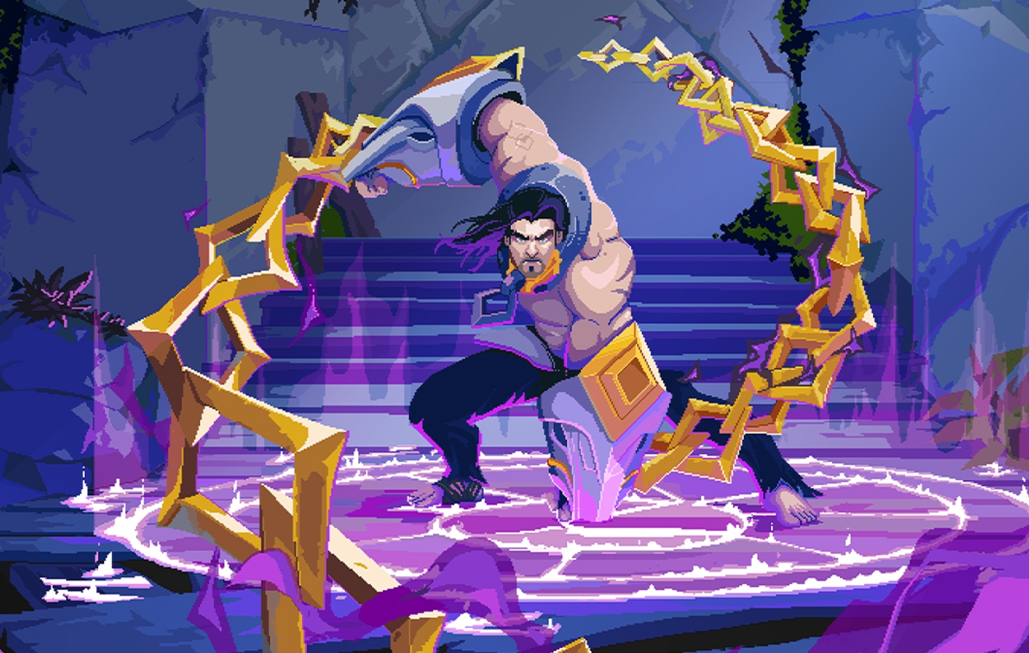 Sylas braces himself in key art for The Mageseeker - A League of Legends Story