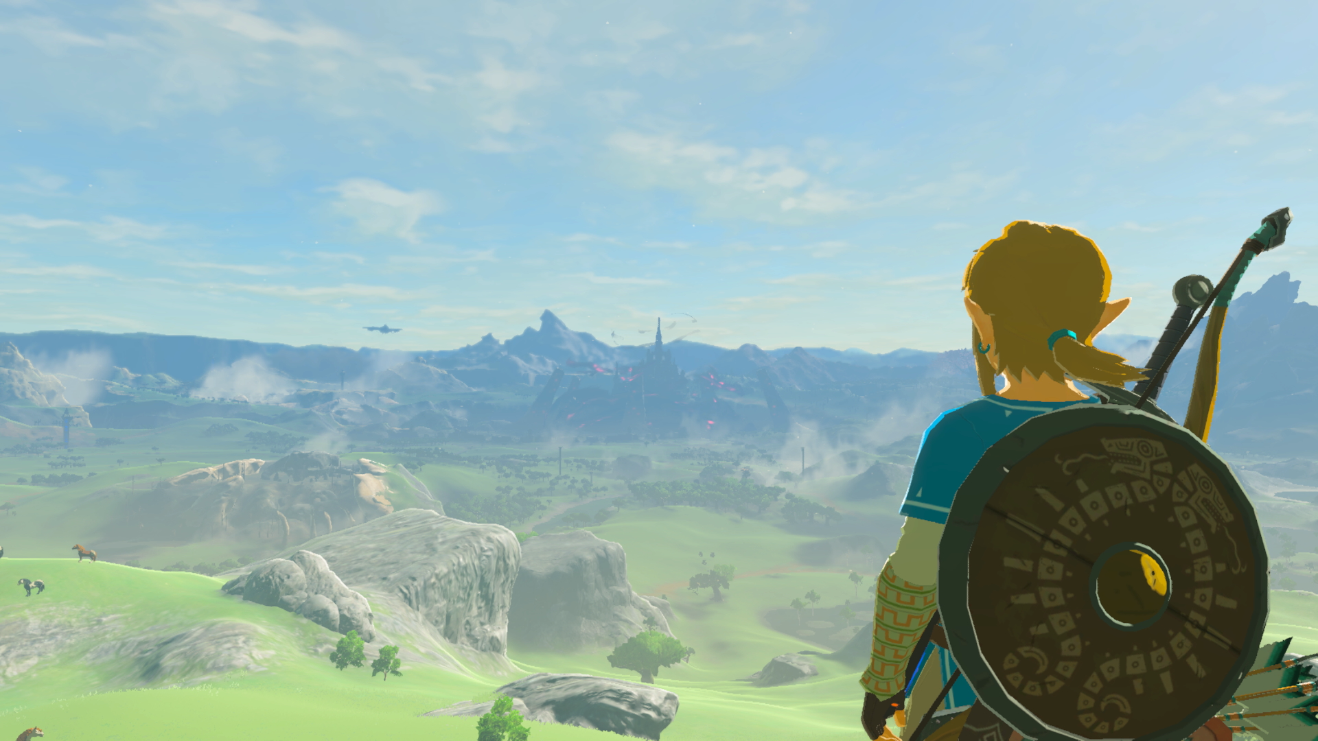 The Legend of Zelda: Breath of the Wild - Link taking in a vista