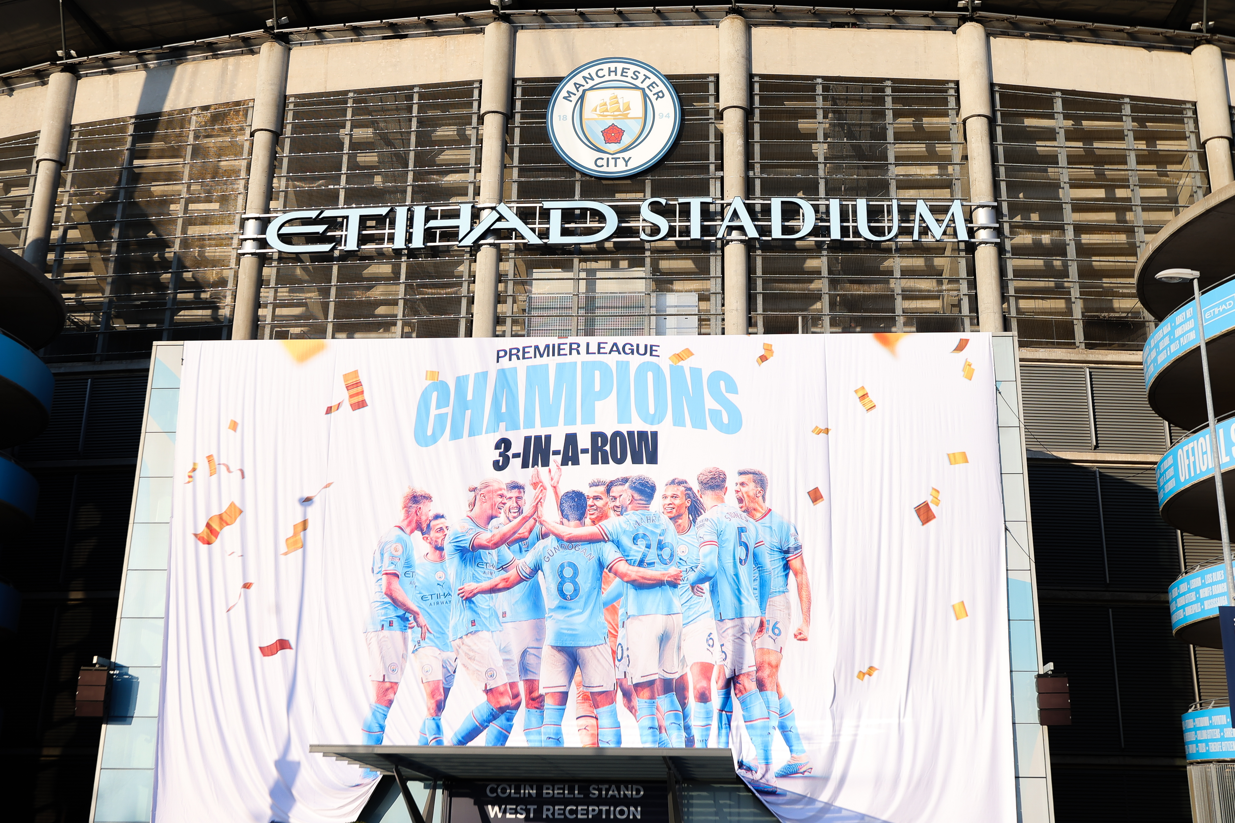 Manchester City Fans Celebrate Winning The Premier League Title