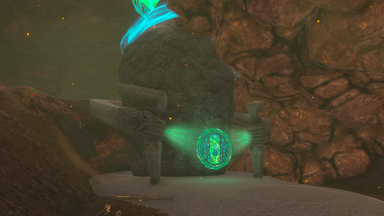 A screenshot shows the opening to Isisim Shrine in Zelda: Tears of the Kingdom