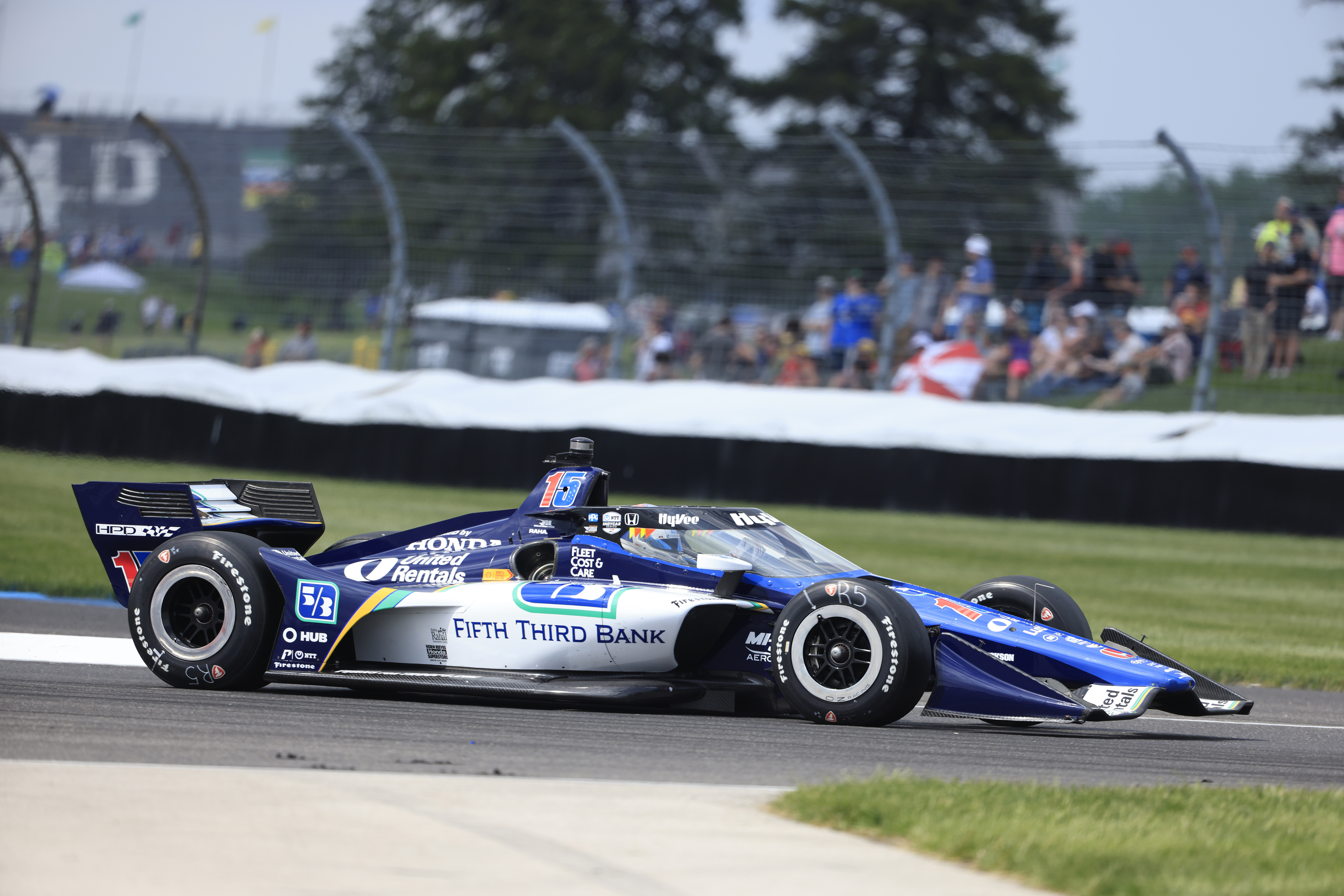 Graham Rahal, driver of the #15 Rahal Letterman Racing Honda, drives during the NTT IndyCar GMR Grand Prix at Indianapolis Motor Speedway on May 13, 2023 in Indianapolis, Indiana.  