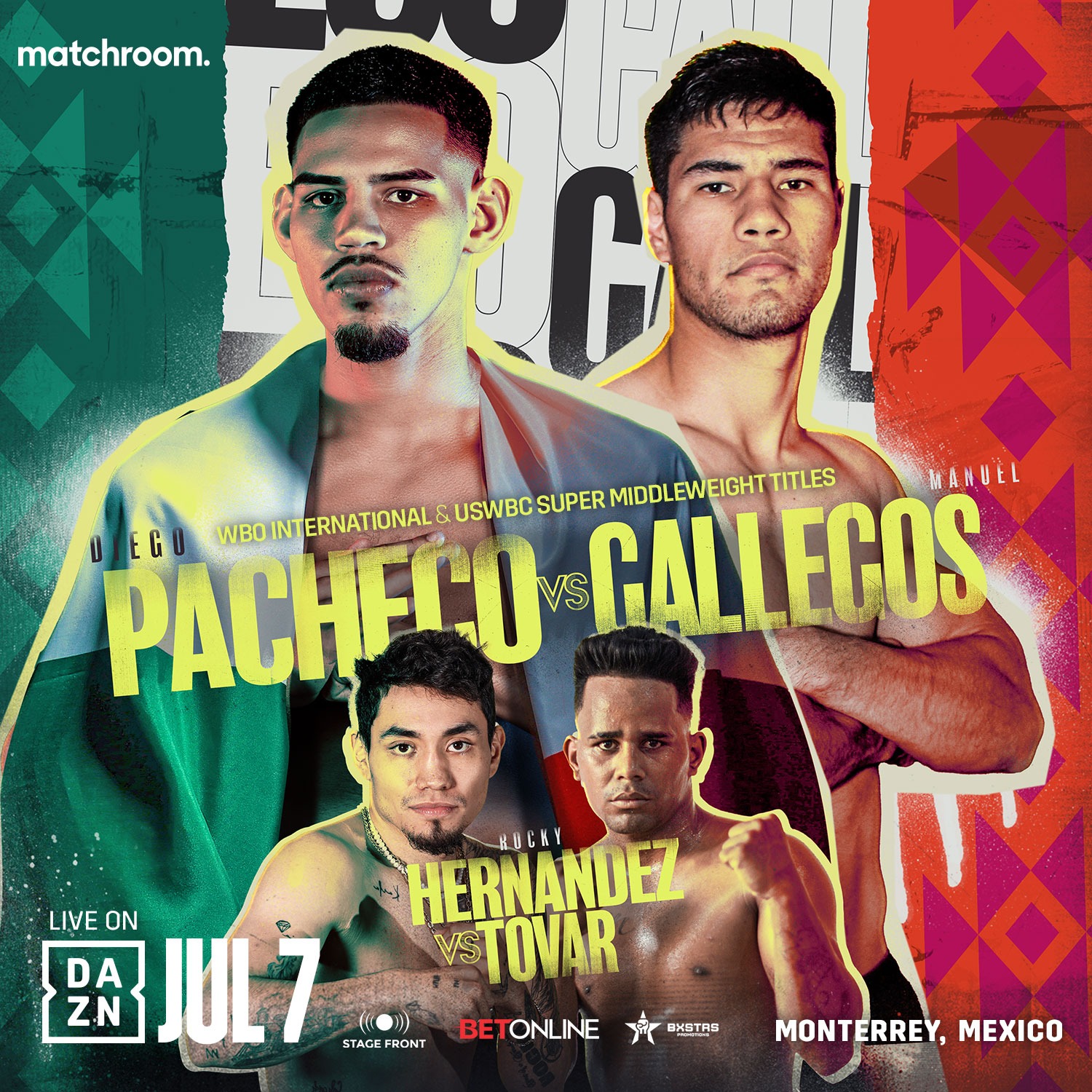 Diego Pacheco and Eduardo “Rocky” Hernandez return July 7 in Monterrey on DAZN
