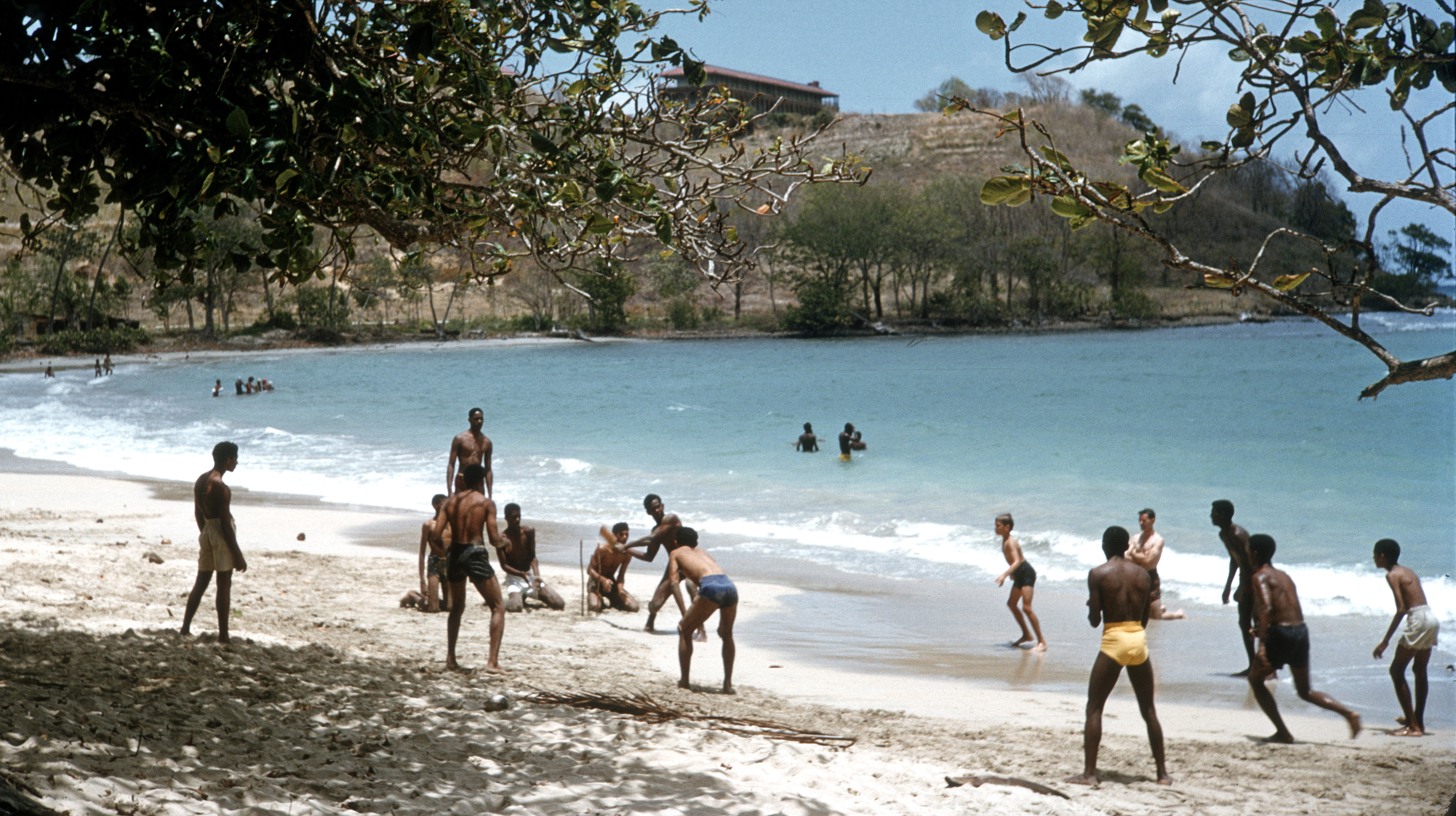 Cricket Game on a Beach, Puerto Rico, 1960