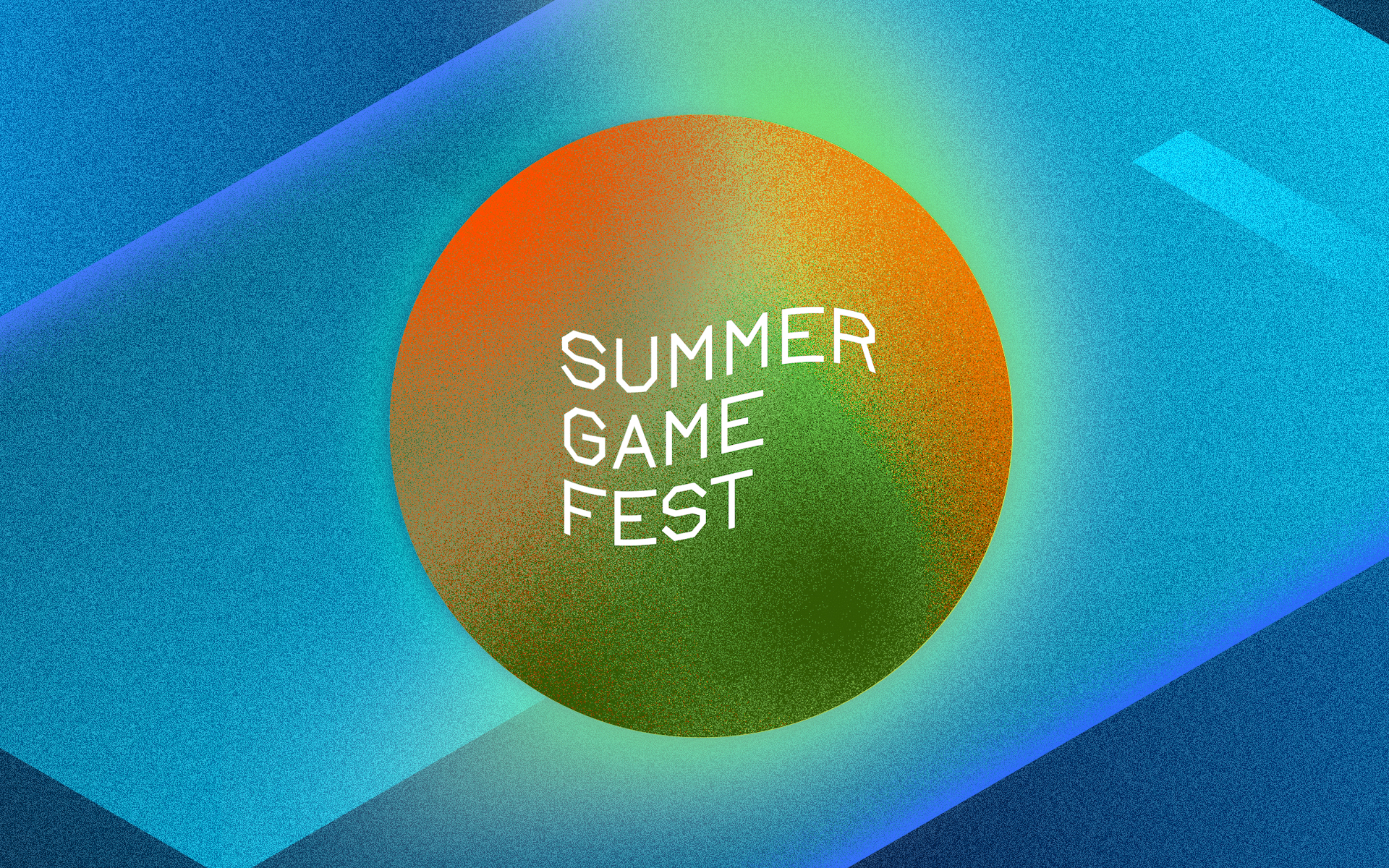 Artwork of the Summer Game Fest logo on an abstract, angled background